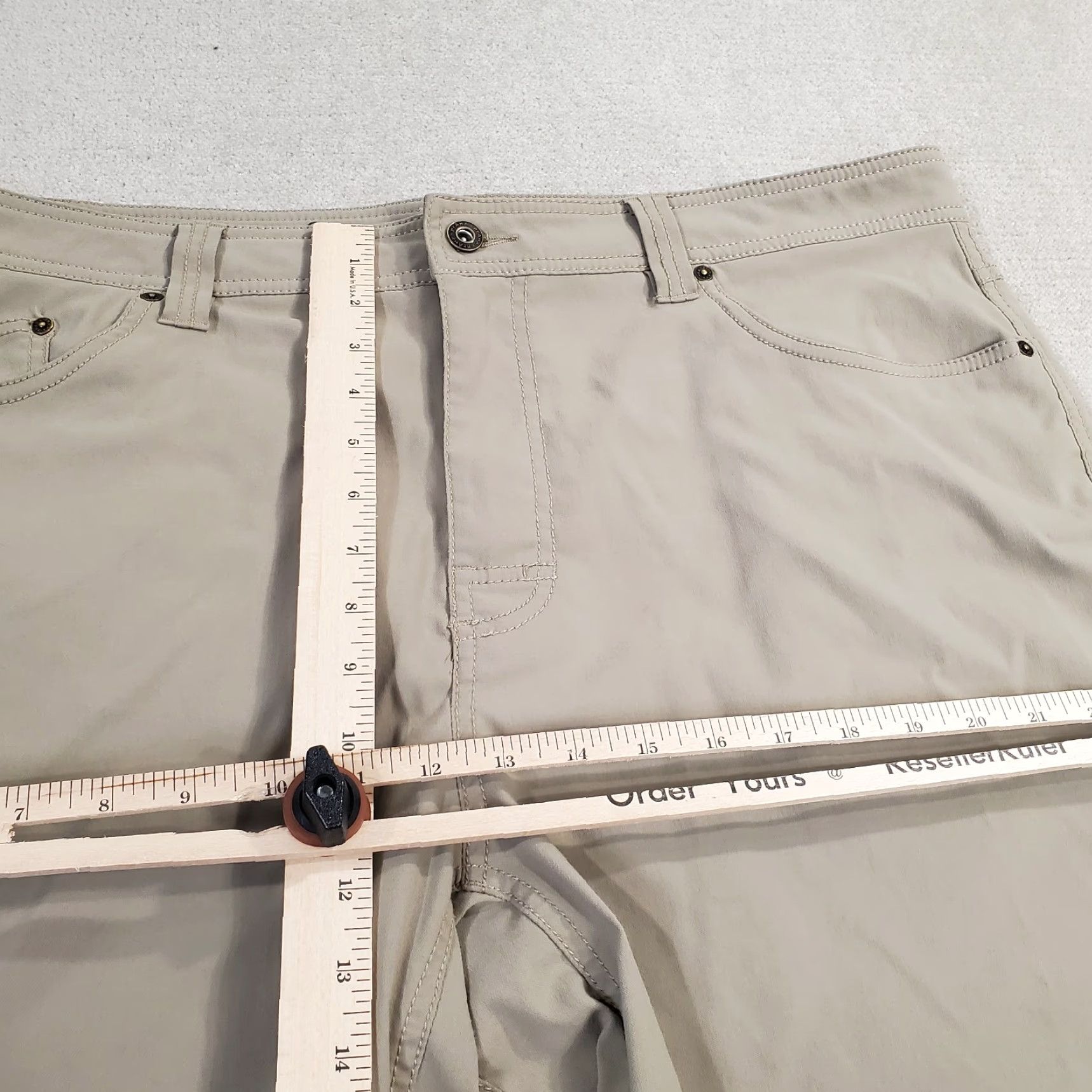 Prana PrAna Brion Shorts Mens 38 11" Inseam Beige Hiking Outdoors Regular Chino Nylon Spandex Logo Pockets Front Flat Front Vintage No Size US 38 / EU 54 - 4 Thumbnail