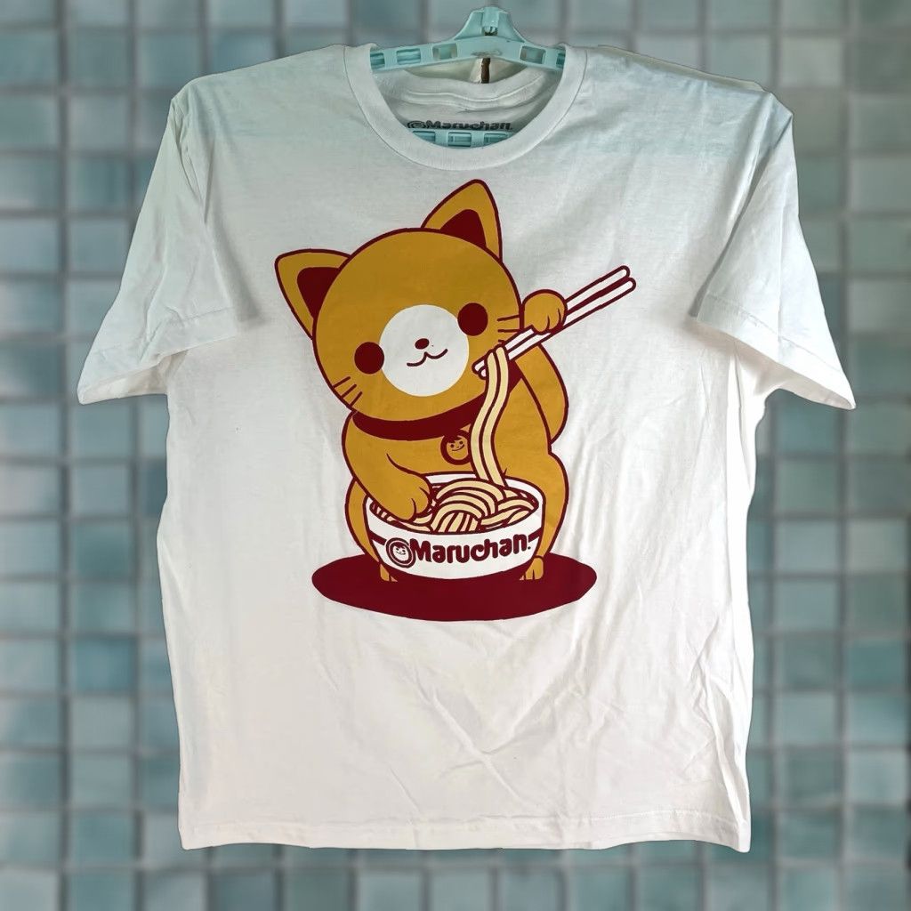 Vintage Maruchan T-Shirt Graphic Shirt Mens Size L White 90s Funny Logo Graphic Print Short Sleeve Crew Neck Cotton Regular Fit Size US L / EU 52-54 / 3 - 1 Thumbnail