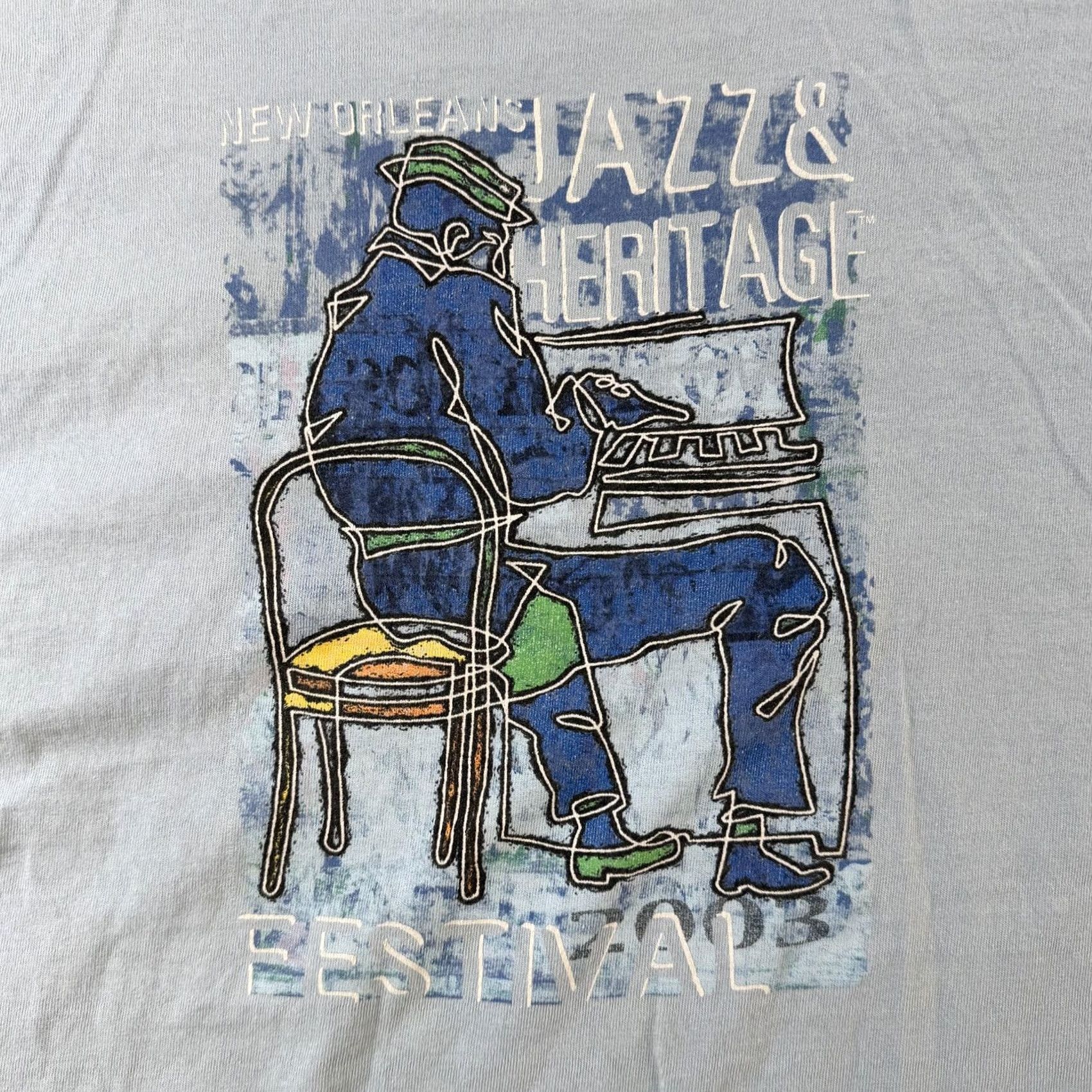 Delta VINTAGE New Orleans Jazz & Heritage Festival Shirt Mens 2XL Blue Tee T-Shirt Size US XXL / EU 58 / 5 - 2 Thumbnail