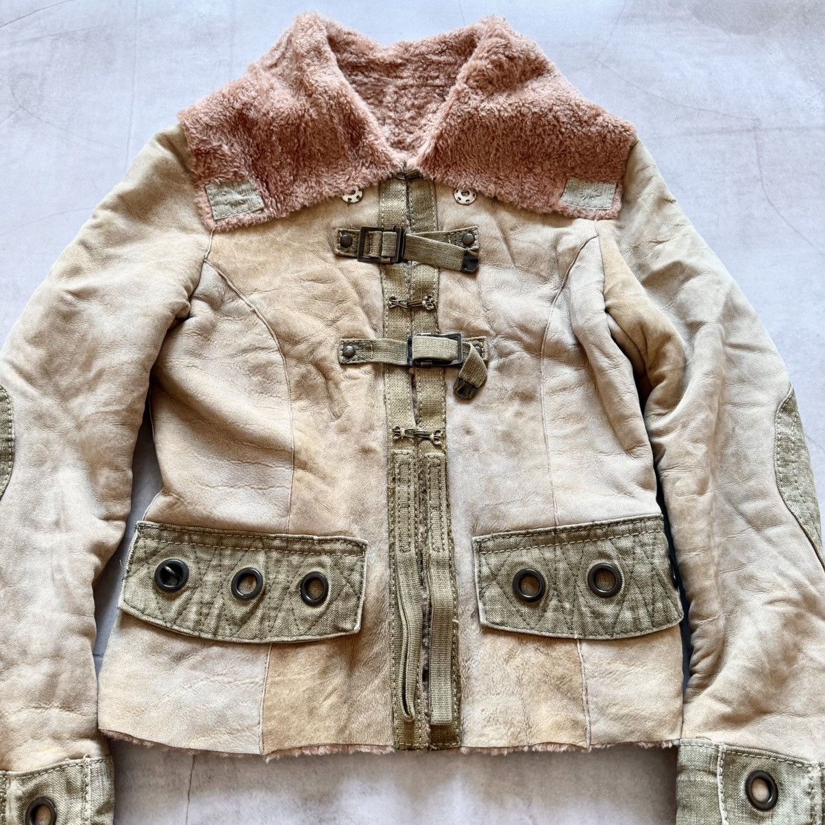 Hysteric Glamour Flora Smith Cargo Military Avantgarde Shearling Jacket Y2K Size L / US 10 / IT 46 - 4 Thumbnail