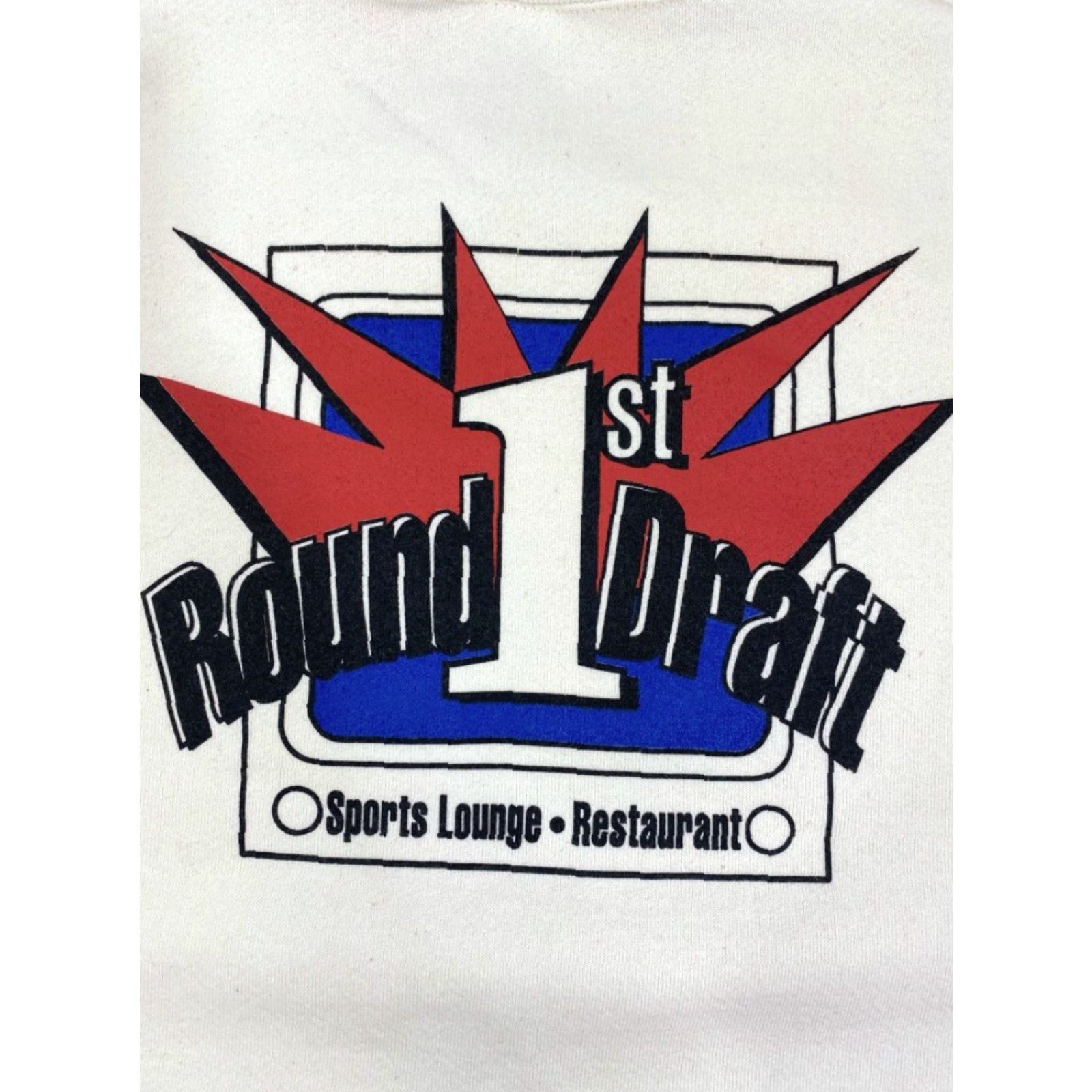 Jerzees VINTAGE Jerzees White 2XL Sweatshirt Long Sleeve Graphic Draft Sports Lounge Restaurant 1990s Mens Size US XXL / EU 58 / 5 - 2 Thumbnail