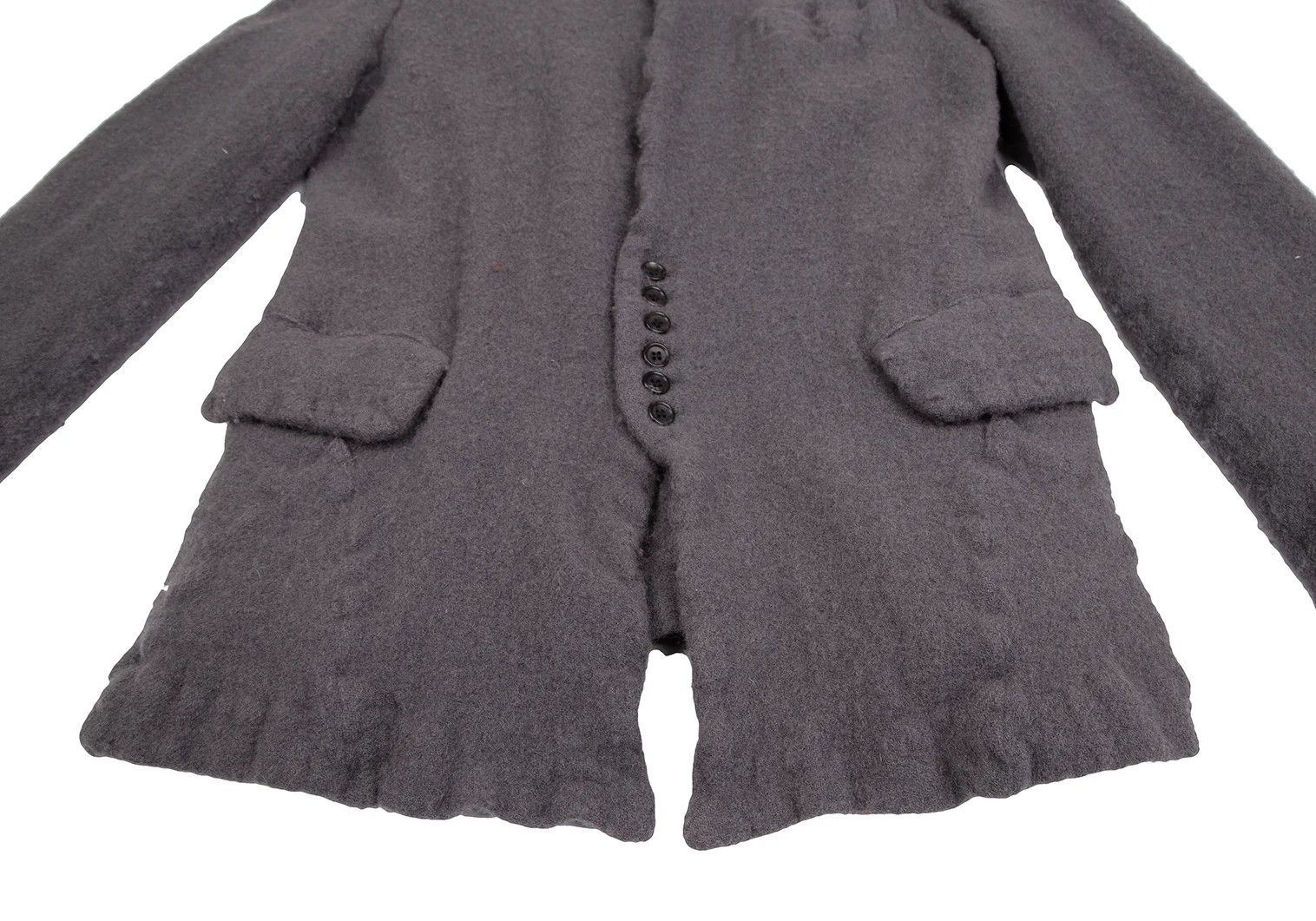 Comme des Garcons Homme Plus Wool Felted No-Collar Jacket in Gray Size M Size US M / EU 48-50 / 2 - 8 Thumbnail
