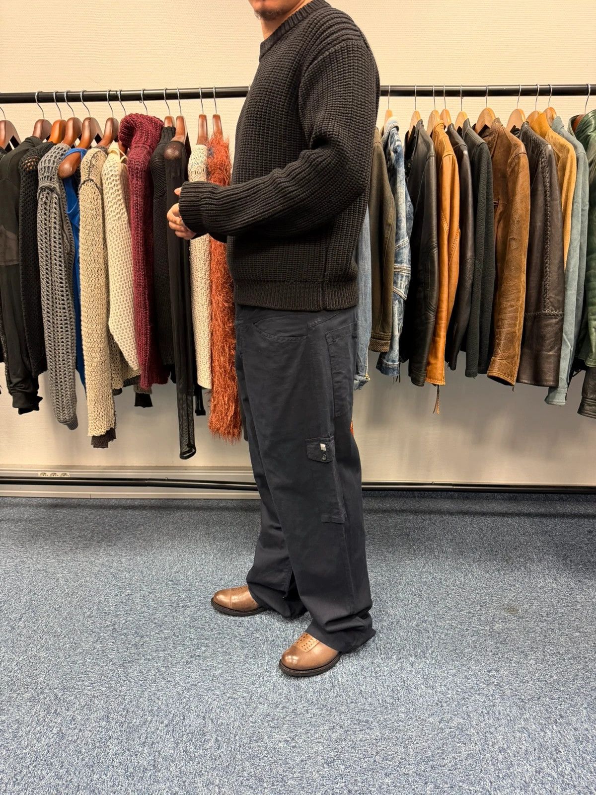 Marithe + Francois Girbaud MFG 90s Navy Linen & Cottons Cargo Parachute Pants Size US 32 / EU 48 - 3 Thumbnail