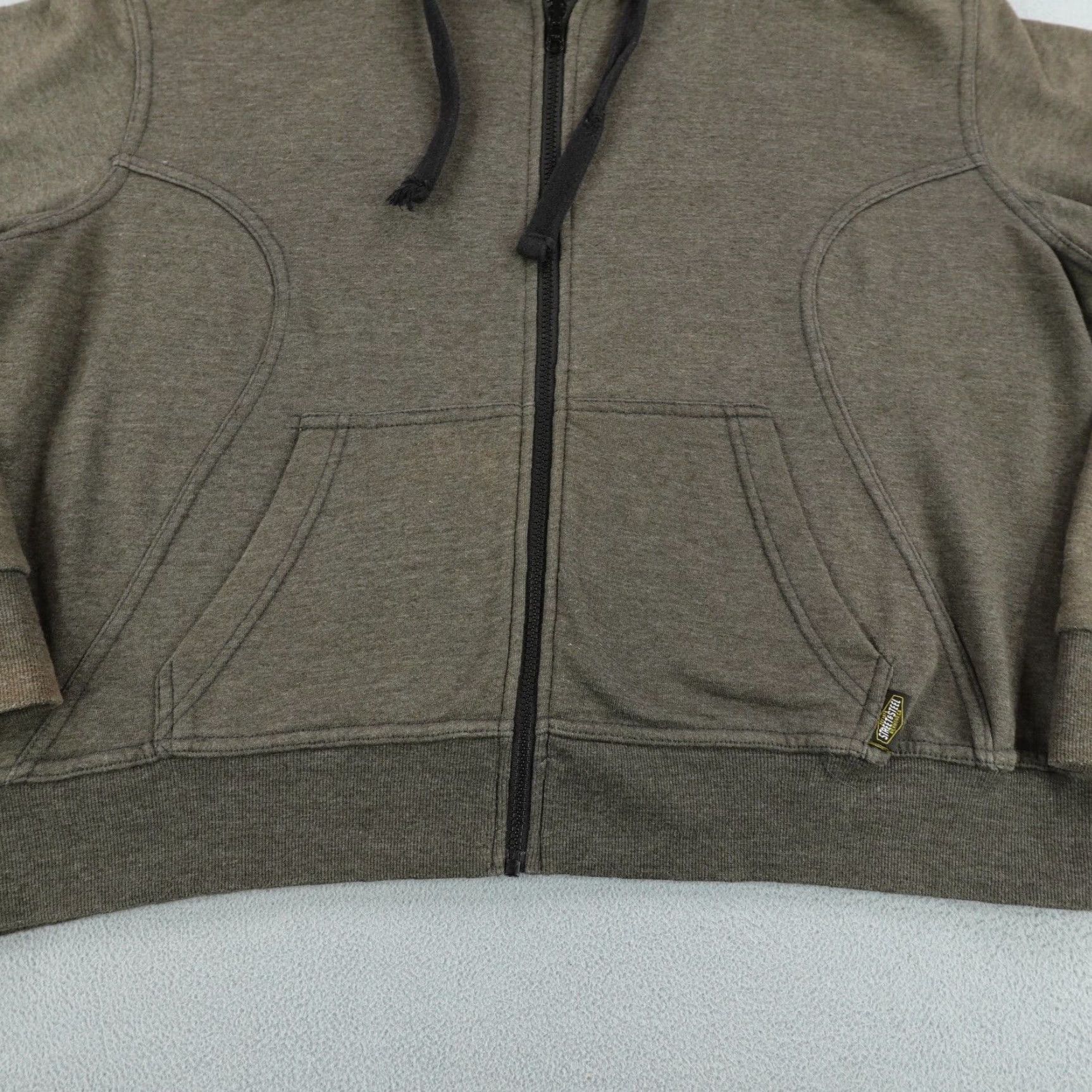 Vintage Street & Steel Hoodie Womens 2XL Gray Full Zip Up Sweatshirt Jacket Biker Size XXL / US 16-18 / IT 52-54 - 3 Thumbnail