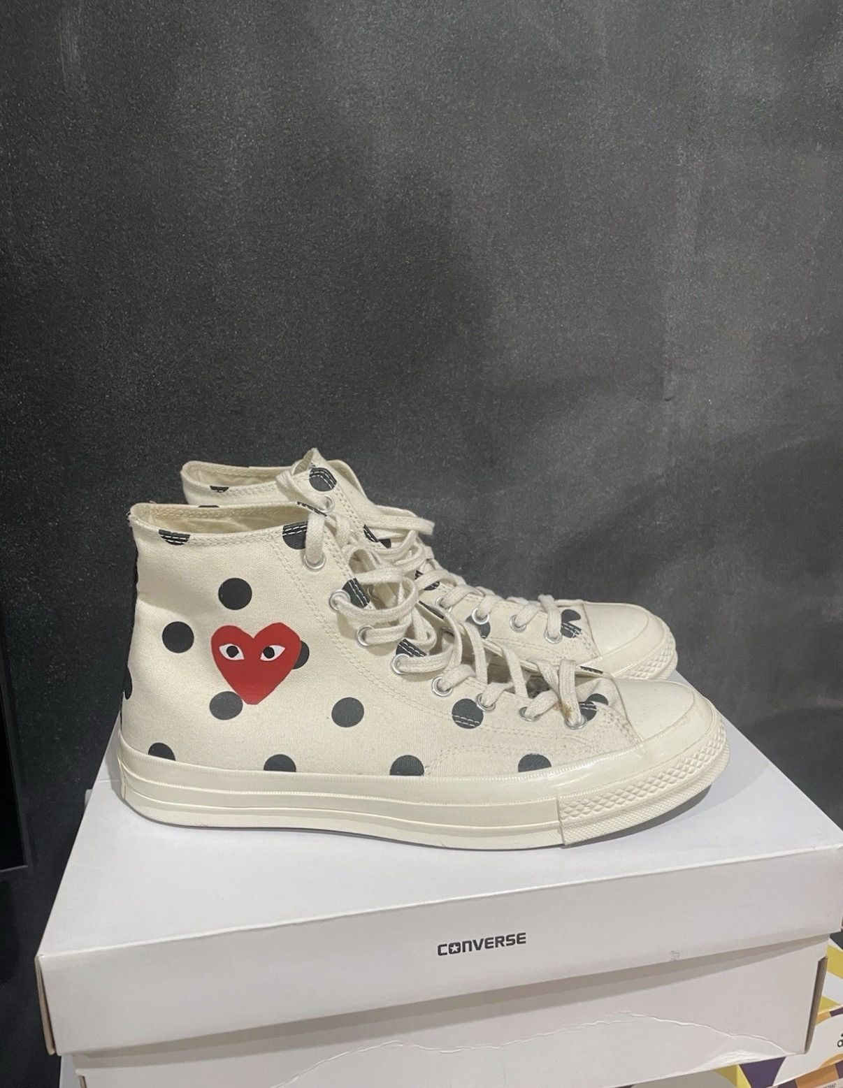 Converse Converse Comme des Garcons High Top White Polka Dot Size 11 Size US 11 / EU 44 - 3 Thumbnail