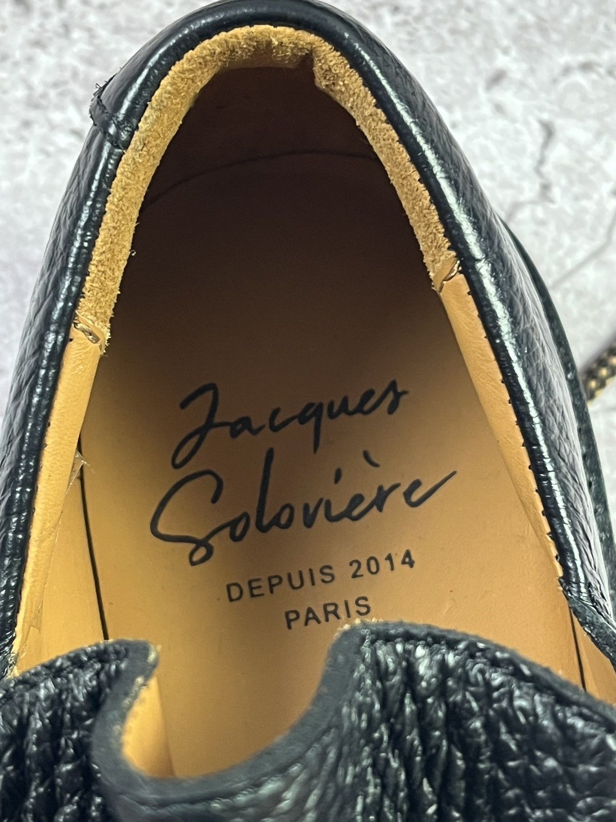 Jacques Soloviere Jacques Solovière Paris Black Leather Derby Shoes Oxfords Size US 15 / EU 48 - 7 Thumbnail