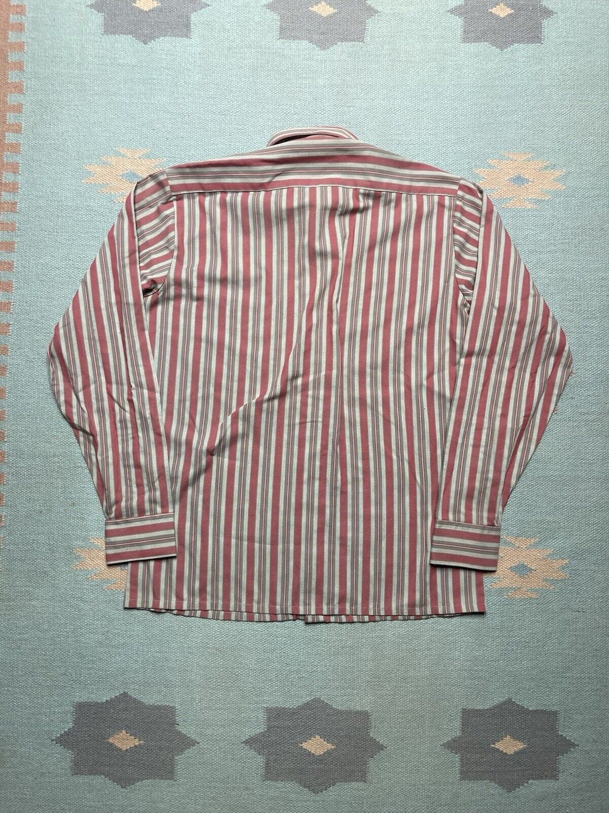 Vintage Vintage 70s button shirt campus striped poly cotton medium Size US M / EU 48-50 / 2 - 4 Thumbnail