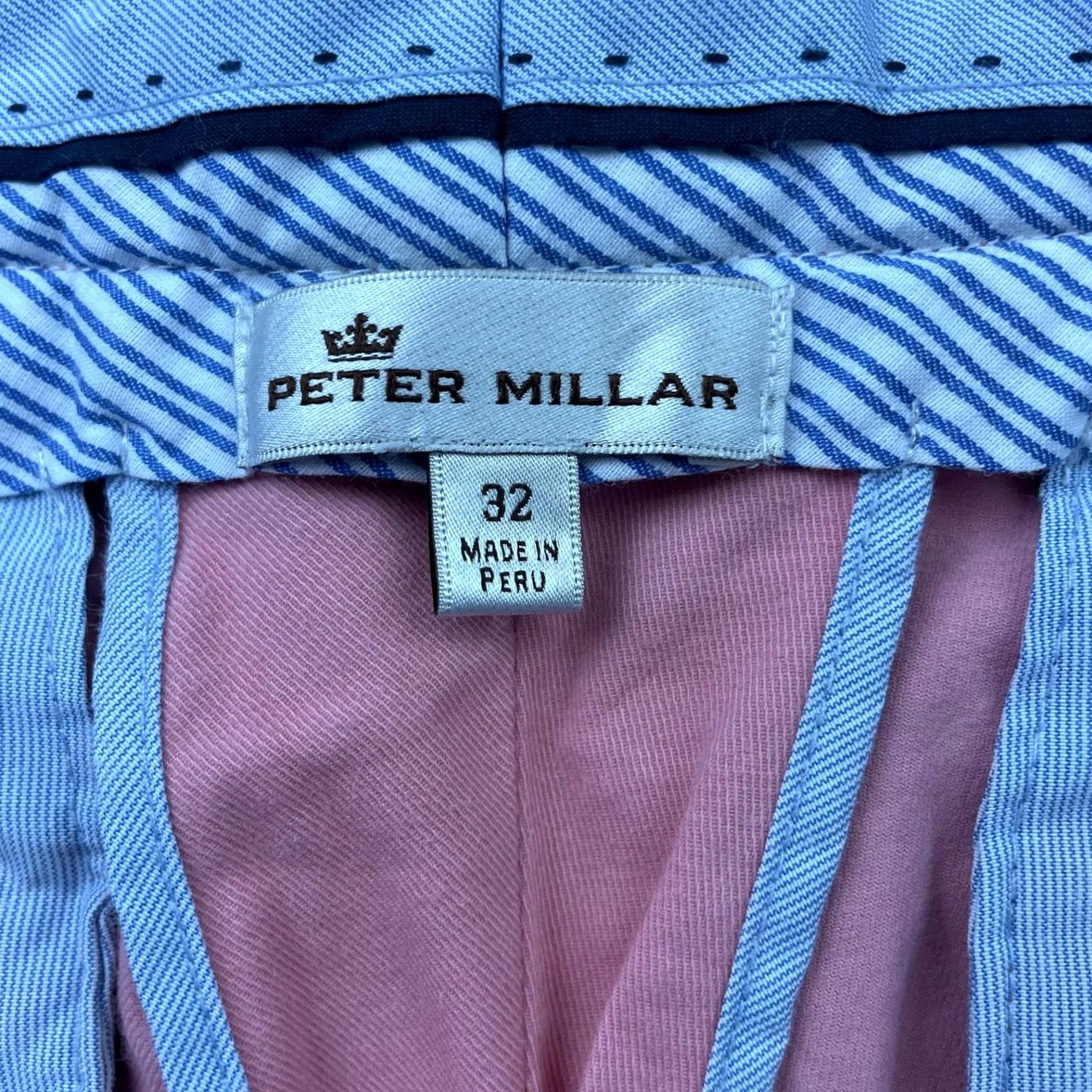 Peter Millar Peter Millar Men's Pink Cotton Stretch Chino Pants 32x32 Flat Front Casual Size US 32 / EU 48 - 4 Thumbnail