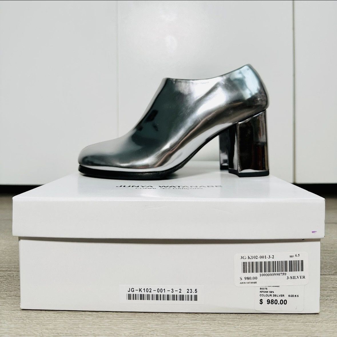Junya Watanabe Junya Watanabe CDG Silver Leather Ankle Boots NWT Size US 6.5 / IT 36.5 - 3 Thumbnail