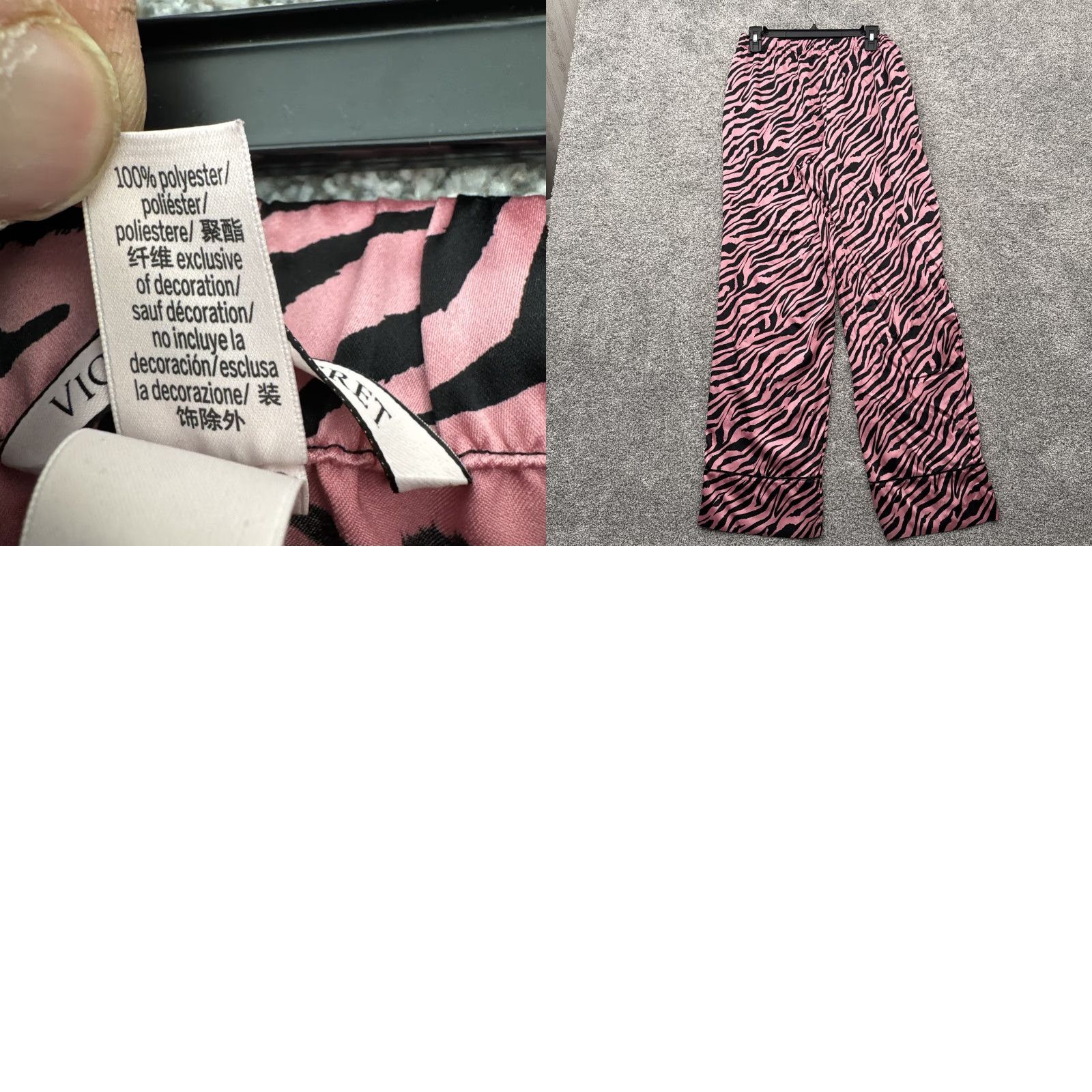Victoria's Secret VICTORIA'S SECRET Pajama Pants Women L Multicolor Satin Zebra Print Chic Barbiecore Mob Wife Animals Zebra Satin 100% Polyester Size 36" / US 14 / IT 50 - 8 Thumbnail