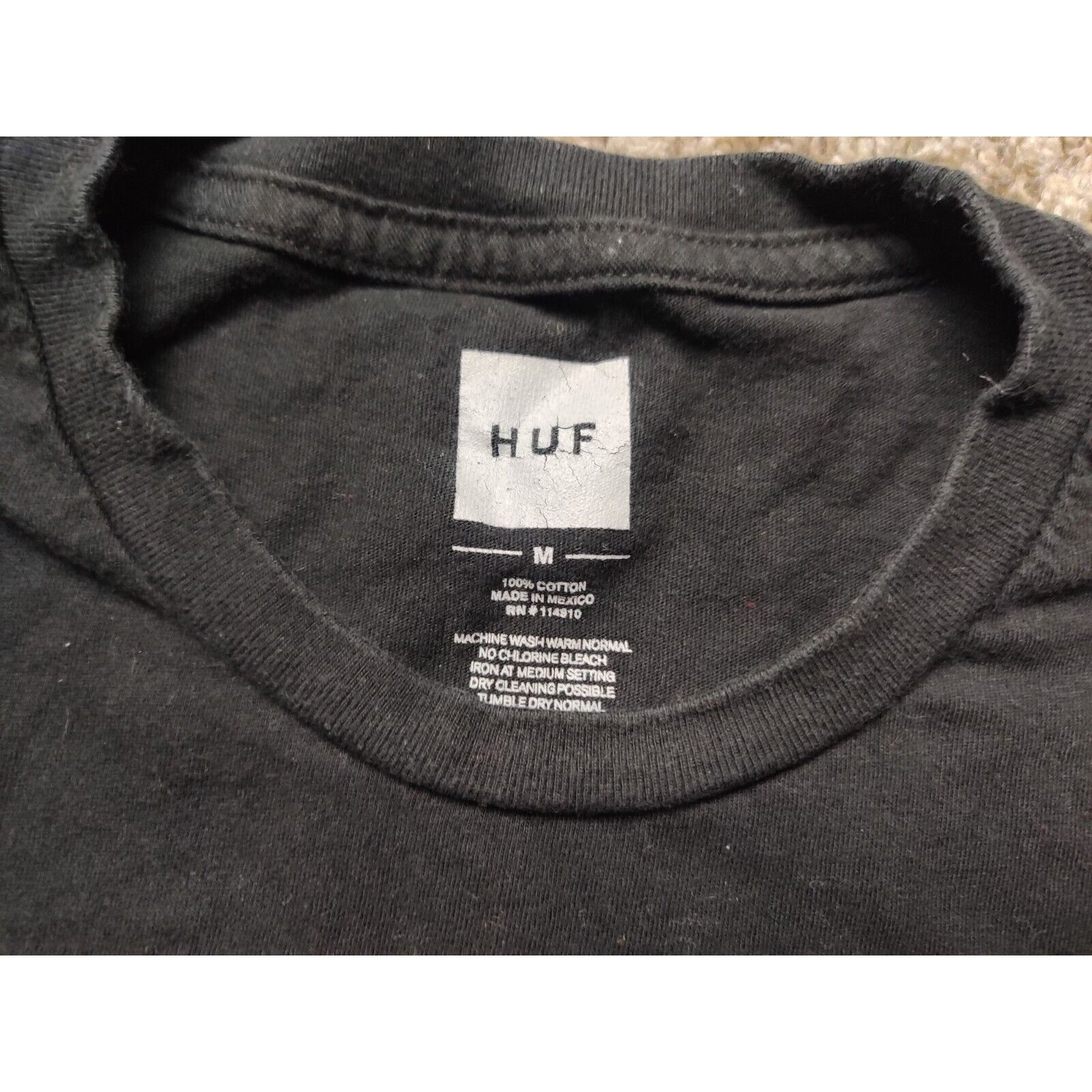 Huf HUF Shirt Adult Mens Medium Black Gold Logo Torso Pocket Size US M / EU 48-50 / 2 - 5 Thumbnail