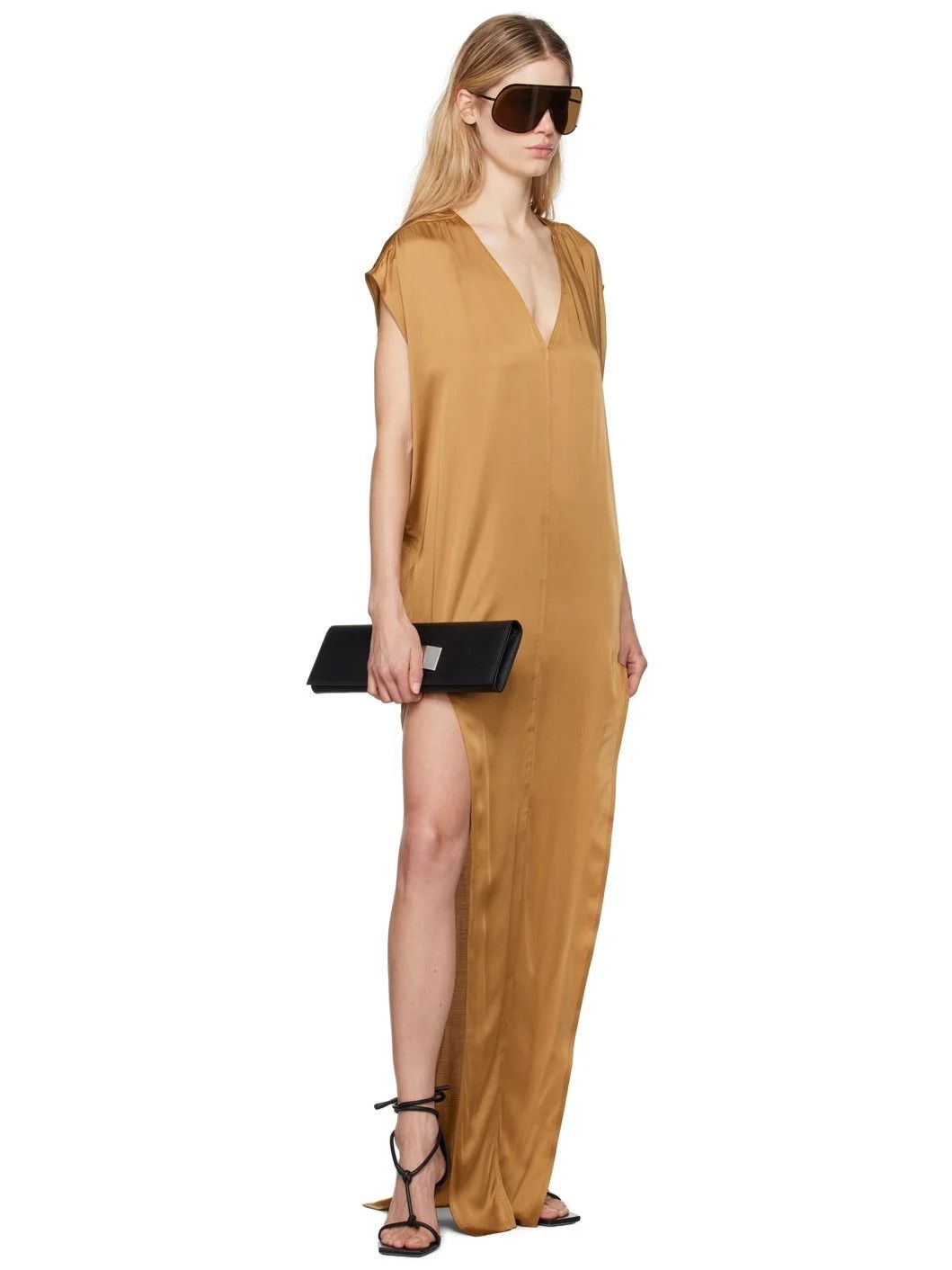 Rick Owens o1y0126 Maxi Dress in Tan Size M / US 6-8 / IT 42-44 - 4 Thumbnail