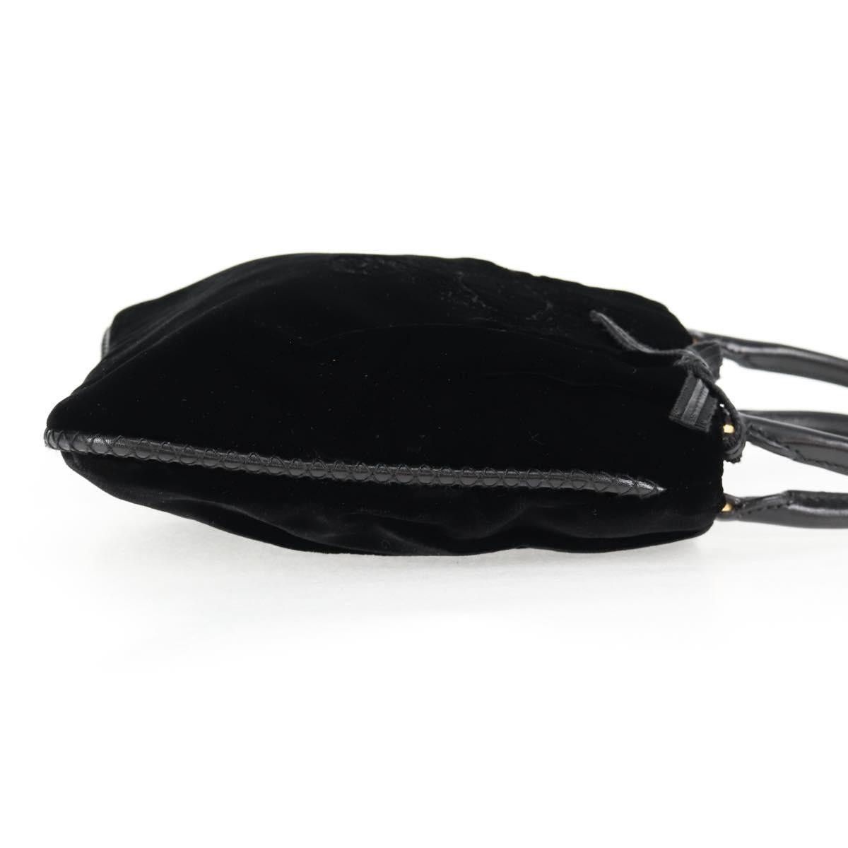 Prada PRADA Hand Bag Velor Black Gold Size ONE SIZE - 4 Thumbnail