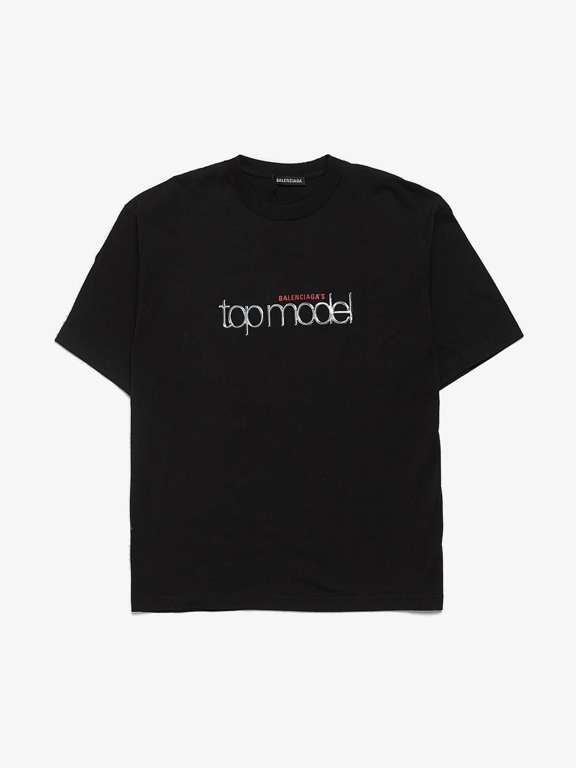 Balenciaga Black Top Model Printed Oversized Cotton T Shirt Grailed