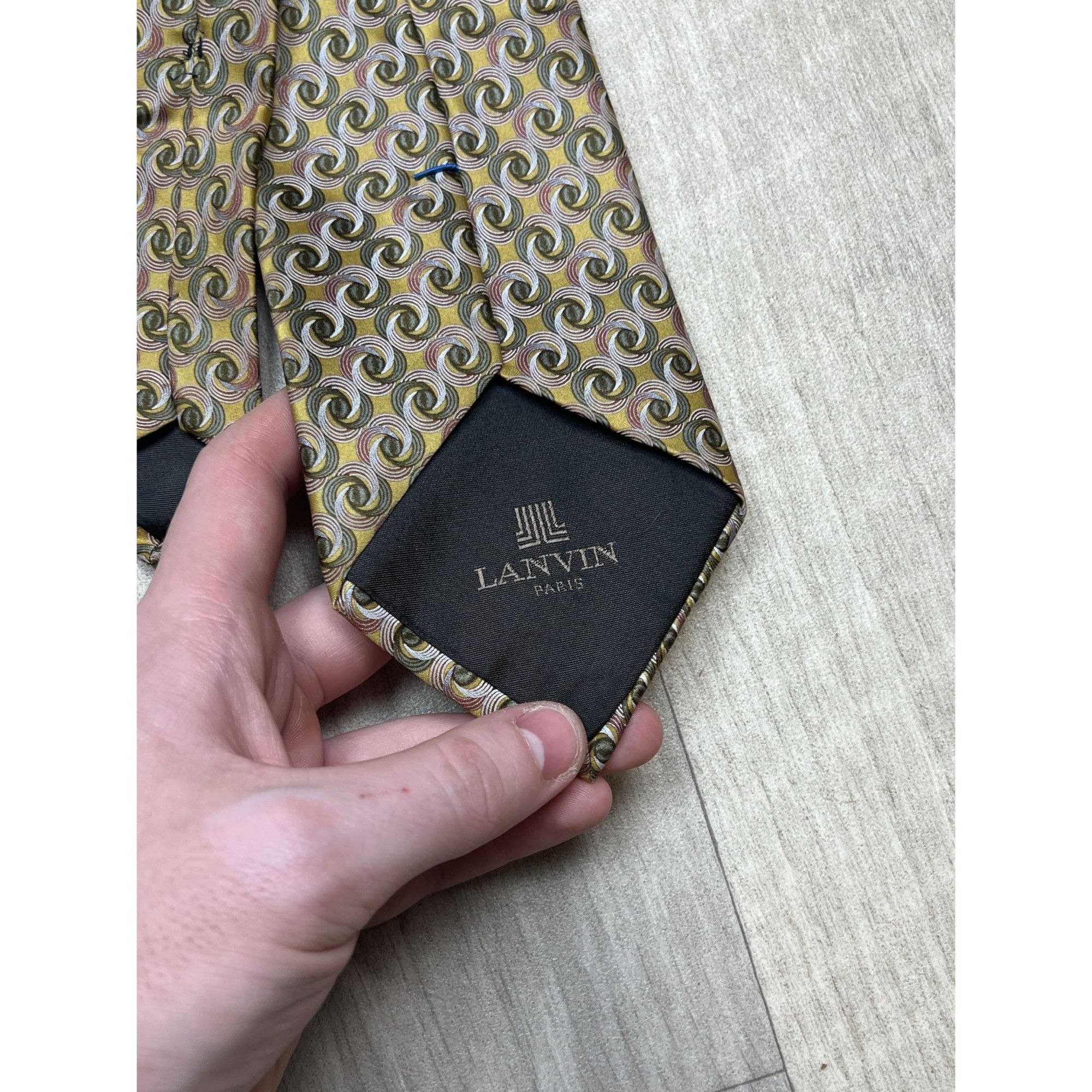 Lanvin Lanvin Geometric Pattern Silk Tie (Y0147) Size ONE SIZE - 5 Thumbnail