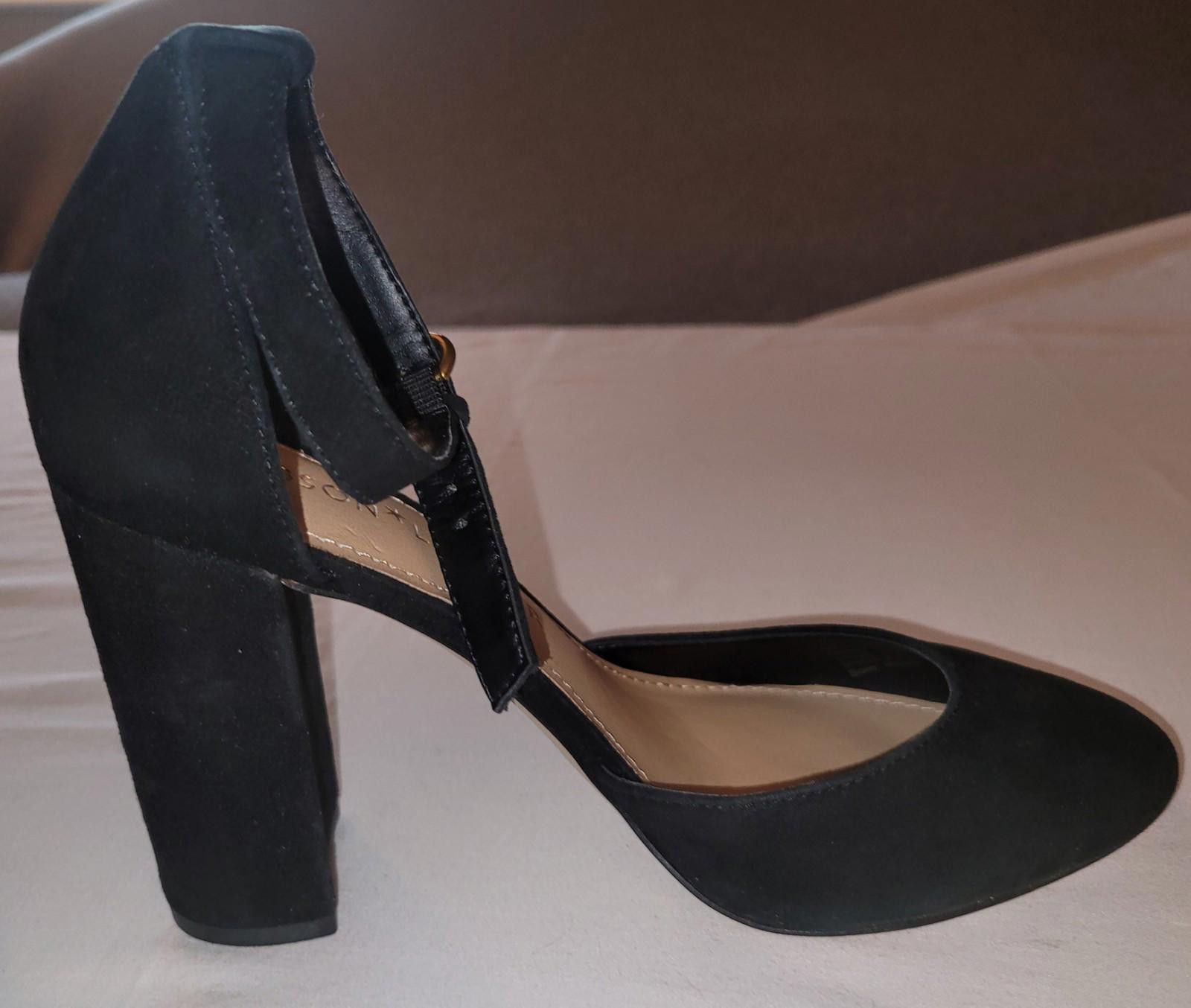 Designer Gibson Latimer Women's Blk Ankle Strap Block Heels Size 8 M Size US 8 / IT 38 - 6 Thumbnail