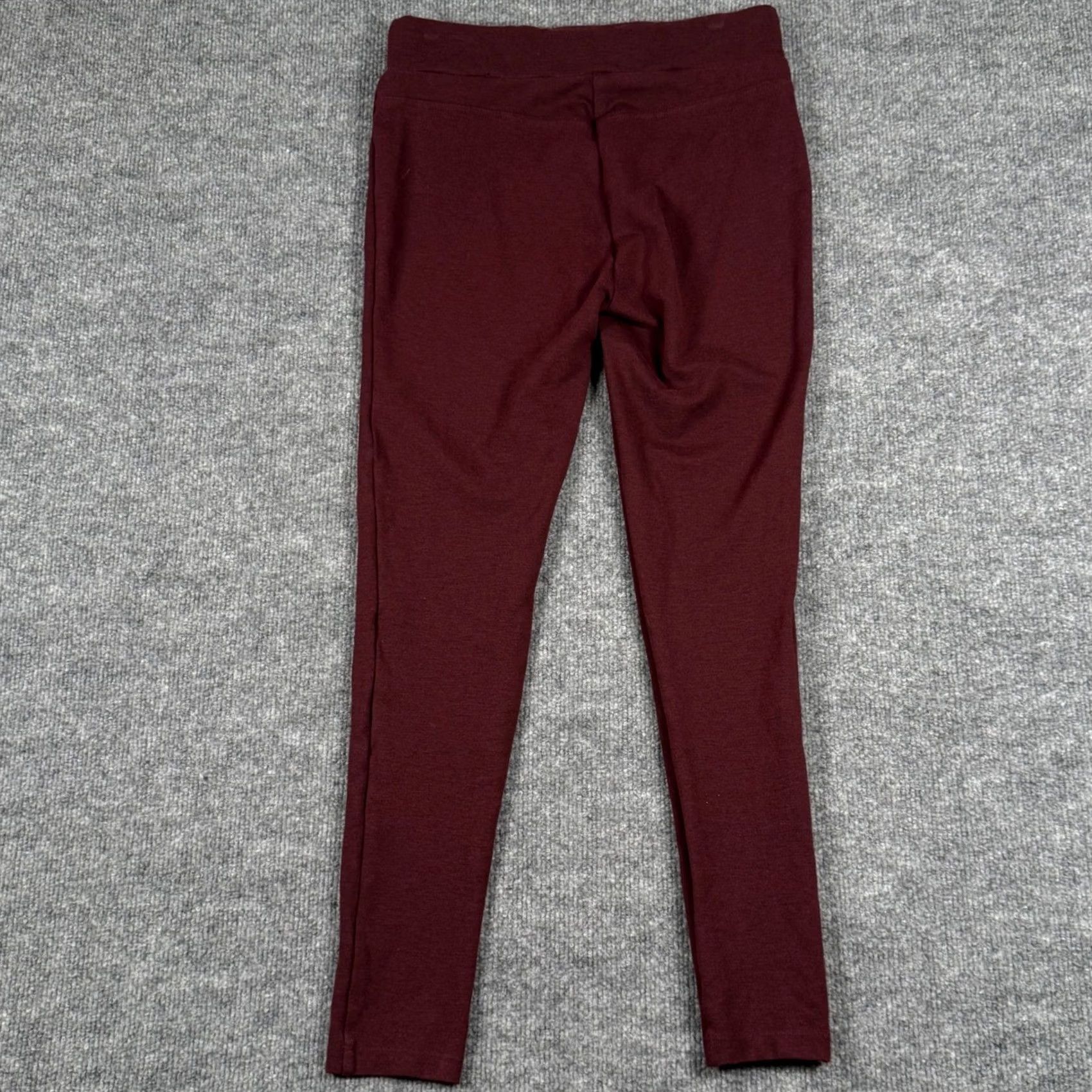 Loft LOFT Leggings Ankle S MID Rise Textured Knit Ponte Burgundy Red Women S Stretch Elastic Waist Casual Activewear Fall Winter Spring Mens Womens Size 28" / US 6 / IT 42 - 4 Thumbnail
