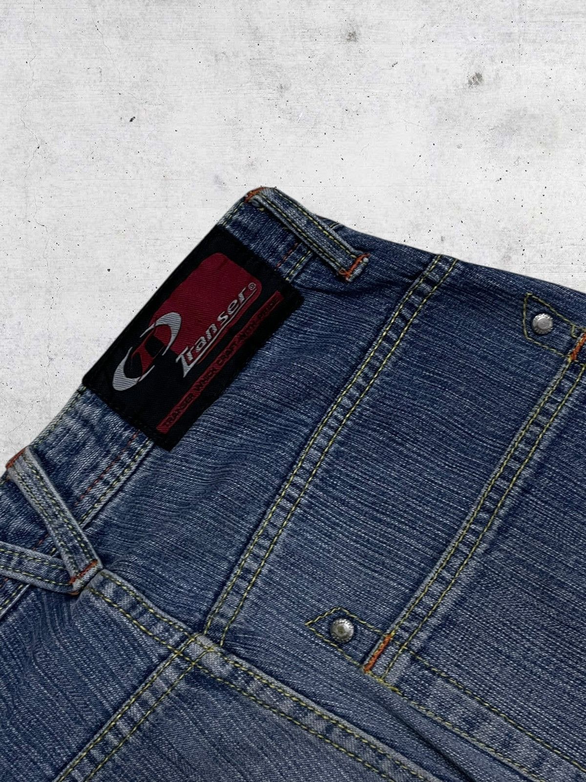 Japanese Brand VINTATE TRANSER Y2K JAPAN DESIGNER BAGGY DOUBLE KNEE DENIM Size US 28 / EU 44 - 15 Thumbnail