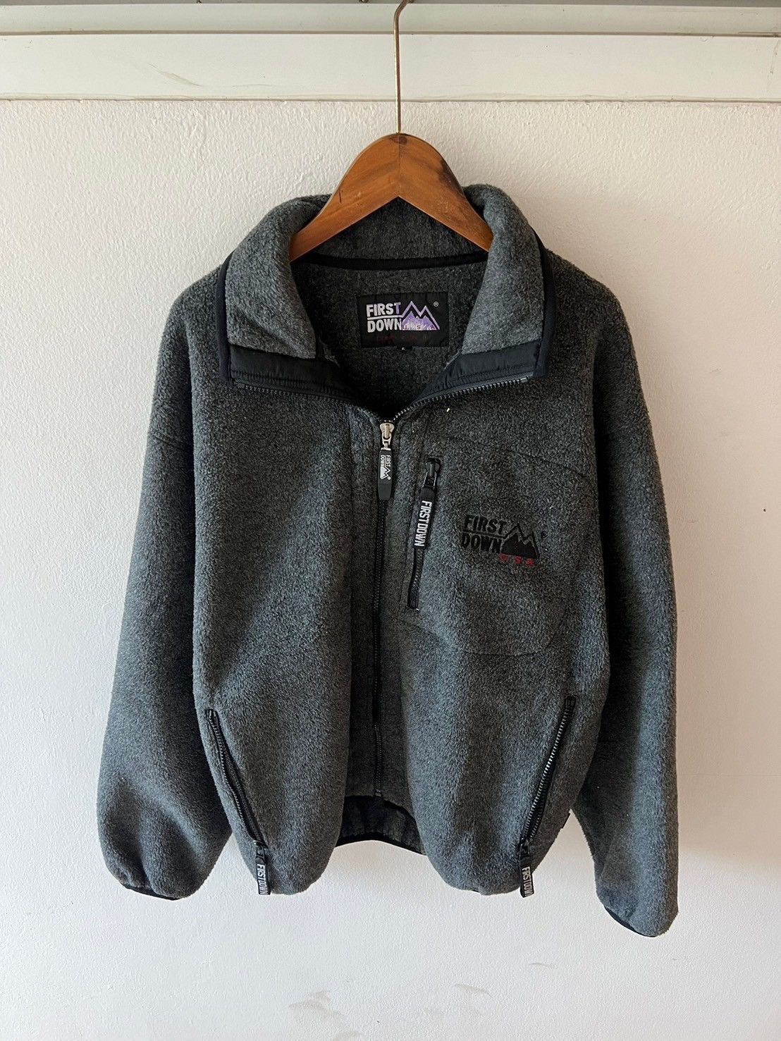 Vintage First Down Outdoor Fleece Jacket Zip Up Size US M / EU 48-50 / 2 - 2 Thumbnail