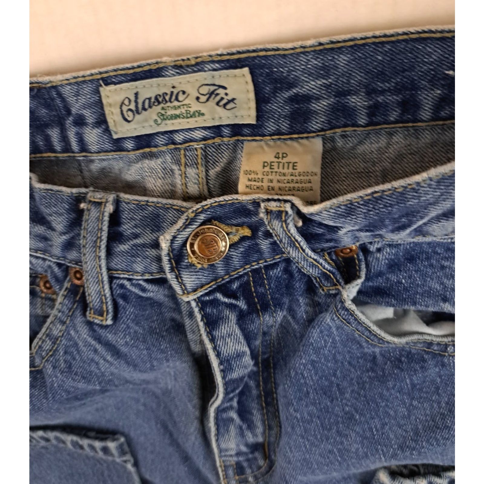 Vintage VINTAGE St. Johns Bay Jeans Women Petite 4 Blue Denim Classic Fit 5-Pocket Straight Regular Waist 24in Inseam 27.5in Size 27" / US 4 / IT 40 - 3 Thumbnail