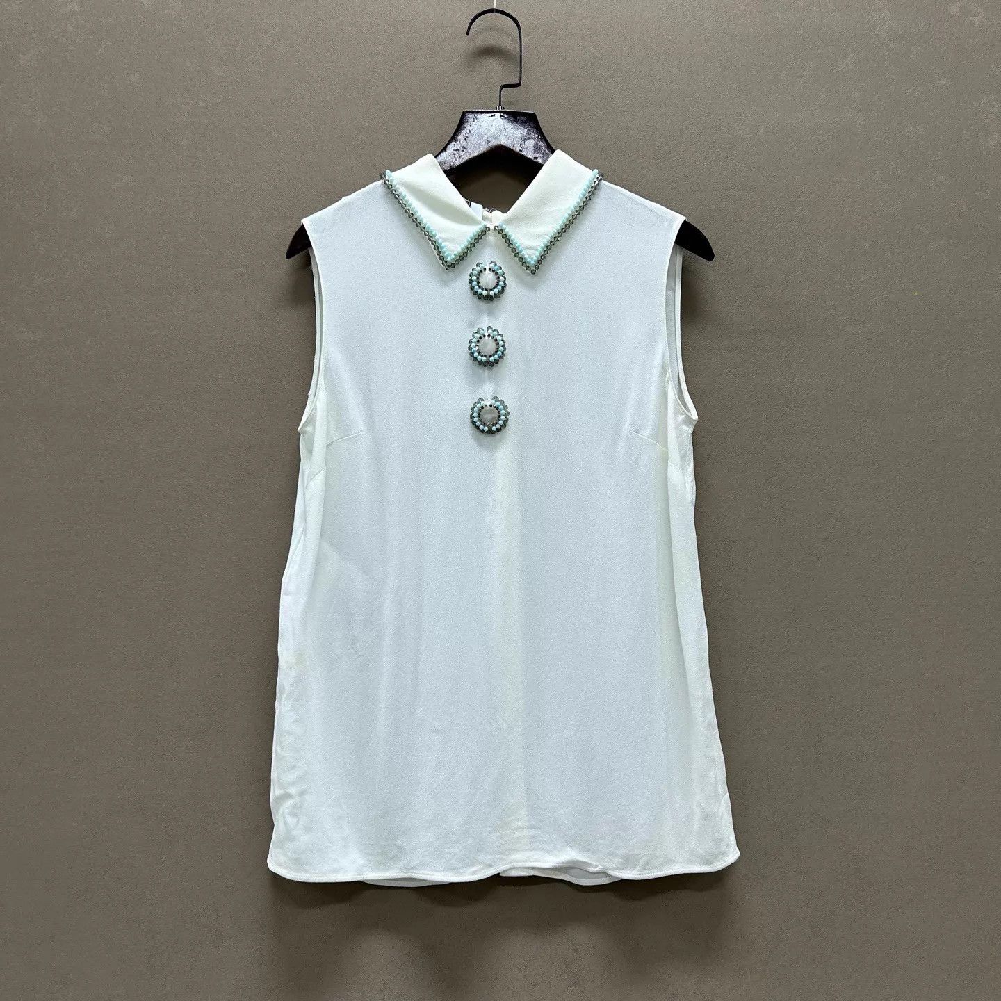 Miu Miu MIU MIU 99 New White Sleeveless Blouse Women's 36 Size XS / US 0-2 / IT 36-38 - 1 Thumbnail