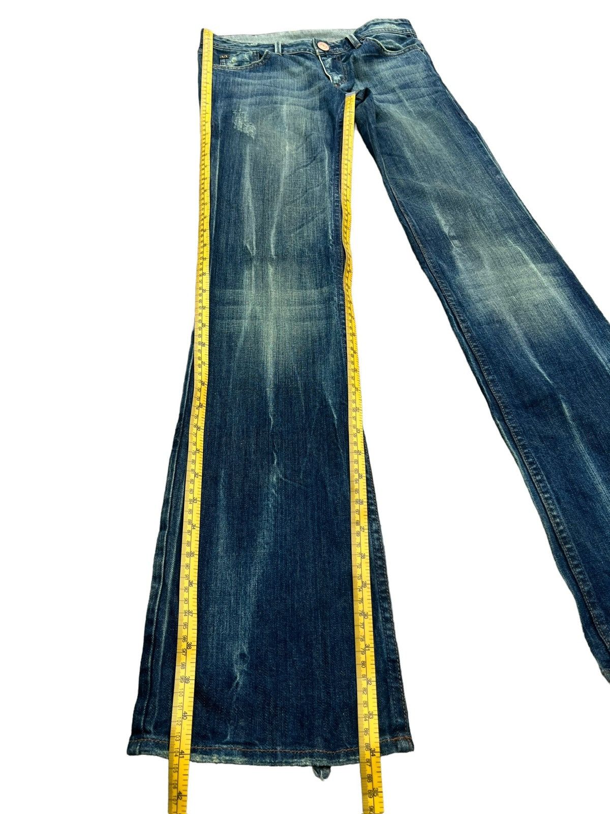 Armani Exchange Armani Exchange Punk Gothic Wings Flare Lowrise Jeans 29x34 Size 29" - 11 Thumbnail