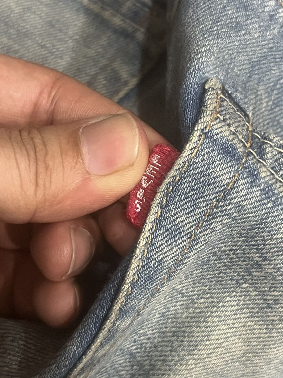 Levi's Vintage Clothing Levi’s LVC 501 Big E Repaired Blue Washed Selvedge Jeans Size US 34 / EU 50 - 11 Thumbnail