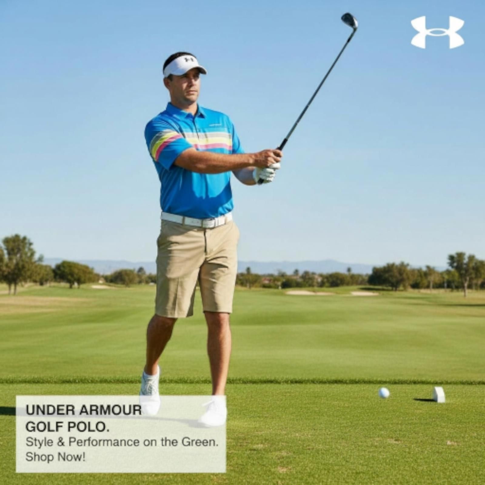 Under Armour Under Armour Men's Golf Polo Shirt Blue Multi-Stripe Size XL Size US XL / EU 56 / 4 - 1 Thumbnail