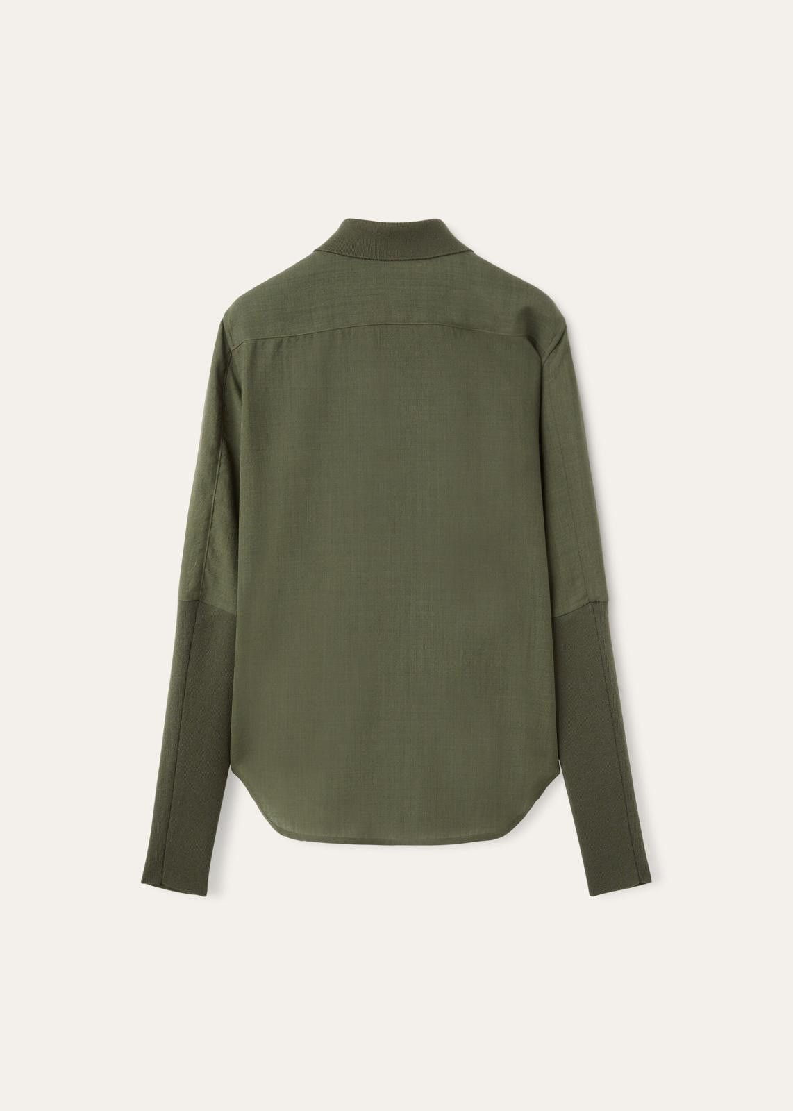 Loro Piana o1srvl11e0125 FAN6978 Leela Breeze Wool Shirt in Khaki Size S / US 4 / IT 40 - 3 Thumbnail