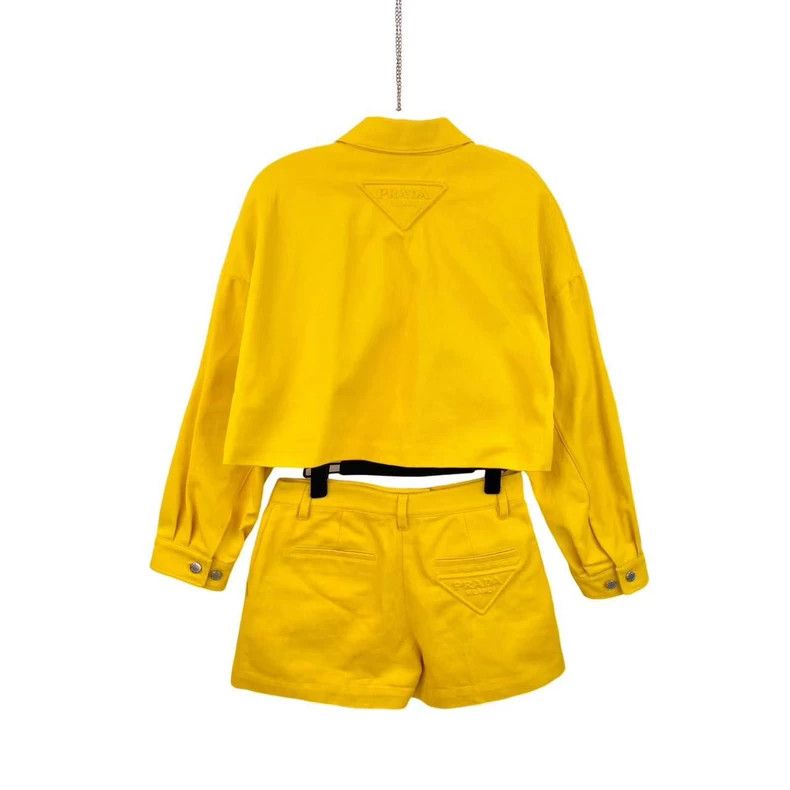 Prada Prada Yellow triangle logo set Size 26" / US 2 / IT 38 - 2 Thumbnail