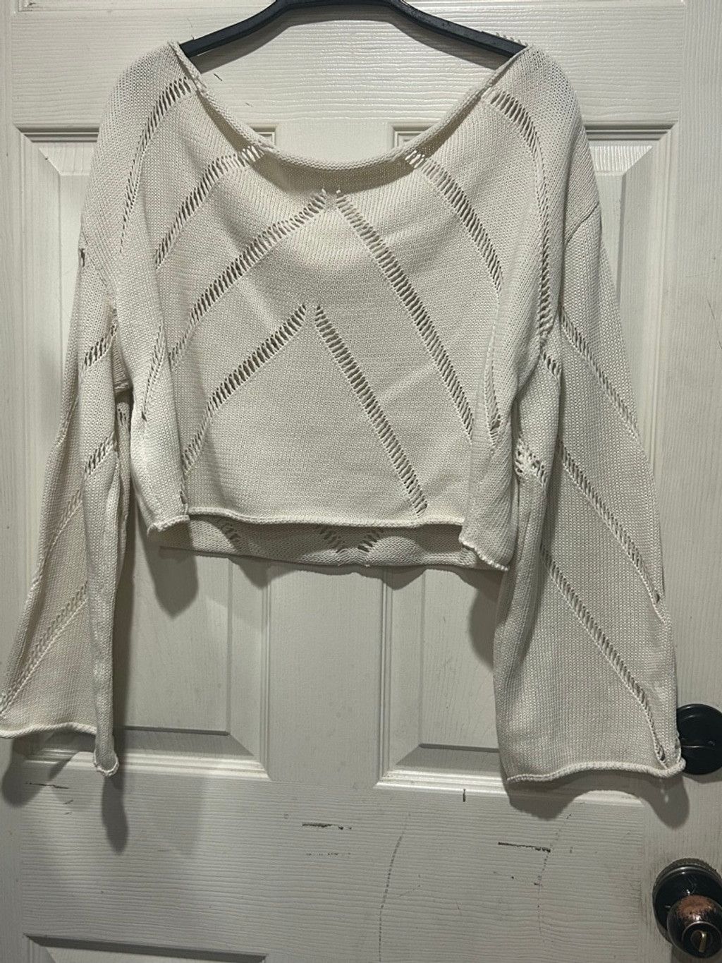 Other Women's SHEIN Curve Cream Knit Cropped Sweater 0X Size XL / US 12-14 / IT 48-50 - 2 Thumbnail