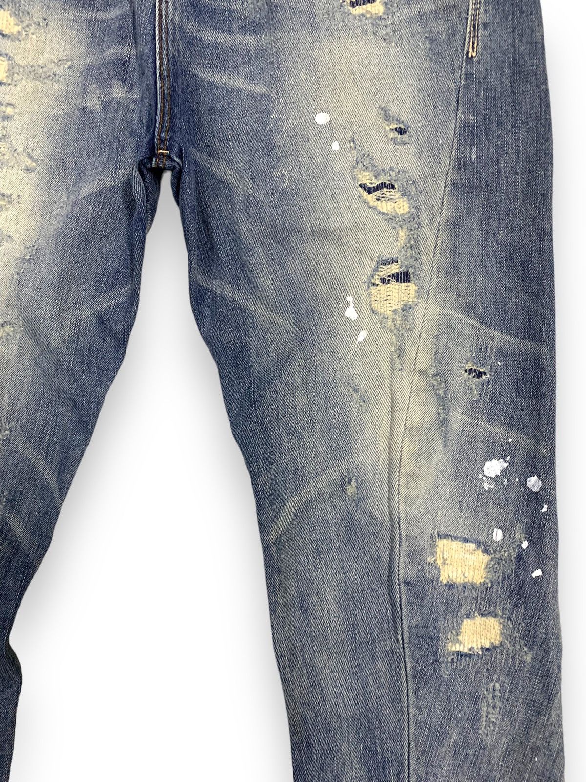 14th Addiction Japanese Brand Buckle Back Splatter Distressed Punk Jeans Size US 32 / EU 48 - 7 Thumbnail
