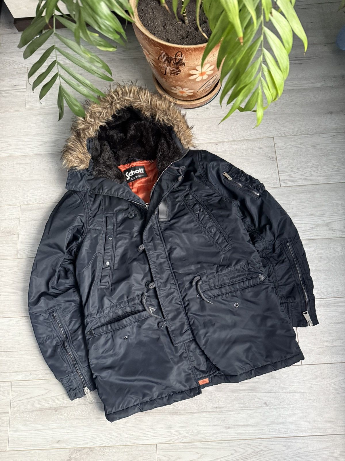 Vintage Schott military parka jacket bomber