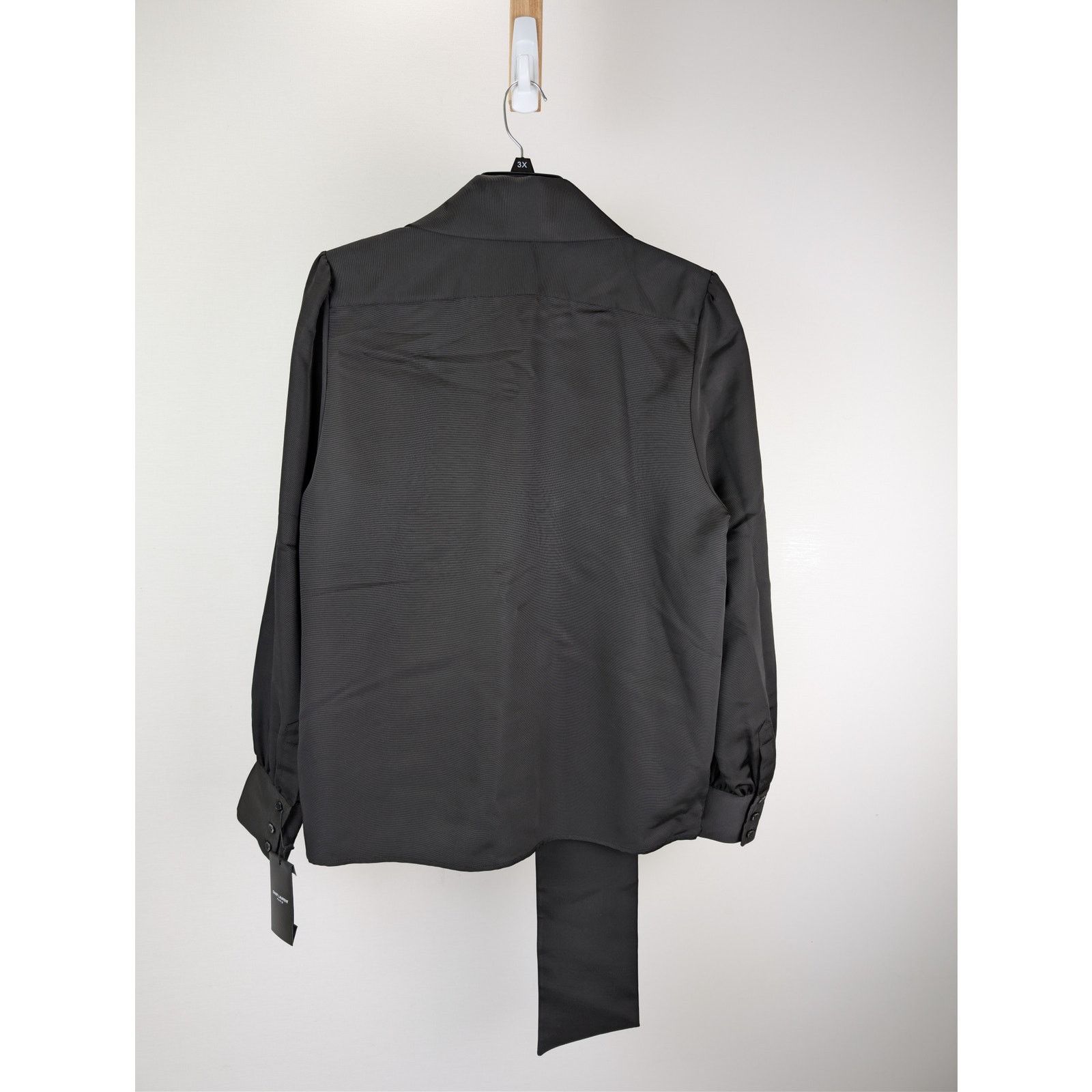 Saint Laurent Paris o1rshd1 Lavallière-Neck blouse Shirt in Black Size US M / EU 48-50 / 2 - 9 Thumbnail
