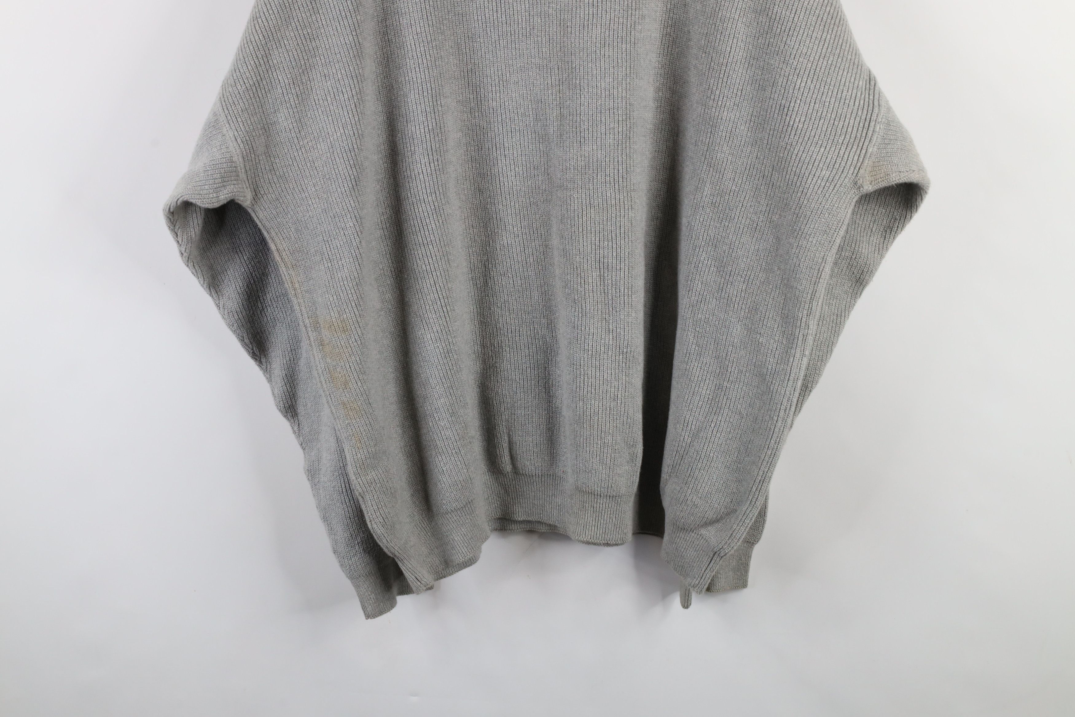Eddie Bauer × Vintage Vintage 90s Eddie Bauer Heavyweight Ribbed Knit Sweater Gray Size US XXL / EU 58 / 5 - 12 Thumbnail
