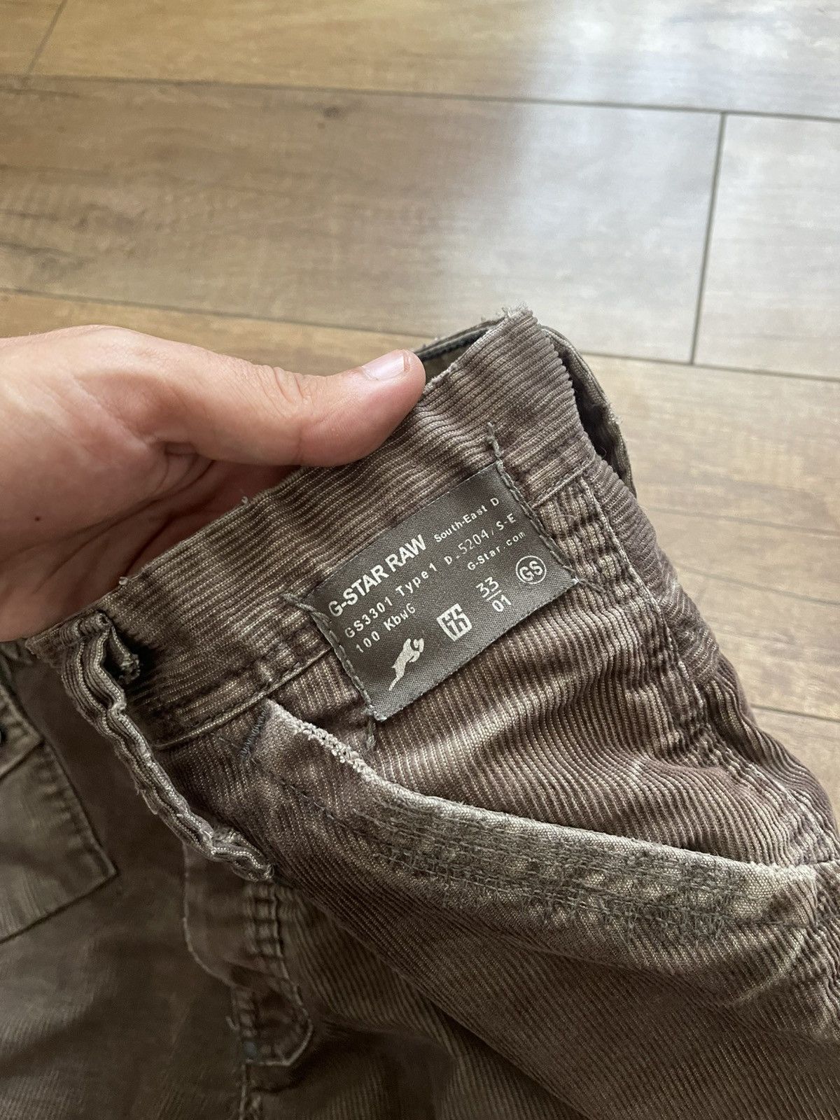 G-Star G Star Raw Vintage Cargo Velvet Pants Big Logo Size US 31 - 11 Thumbnail