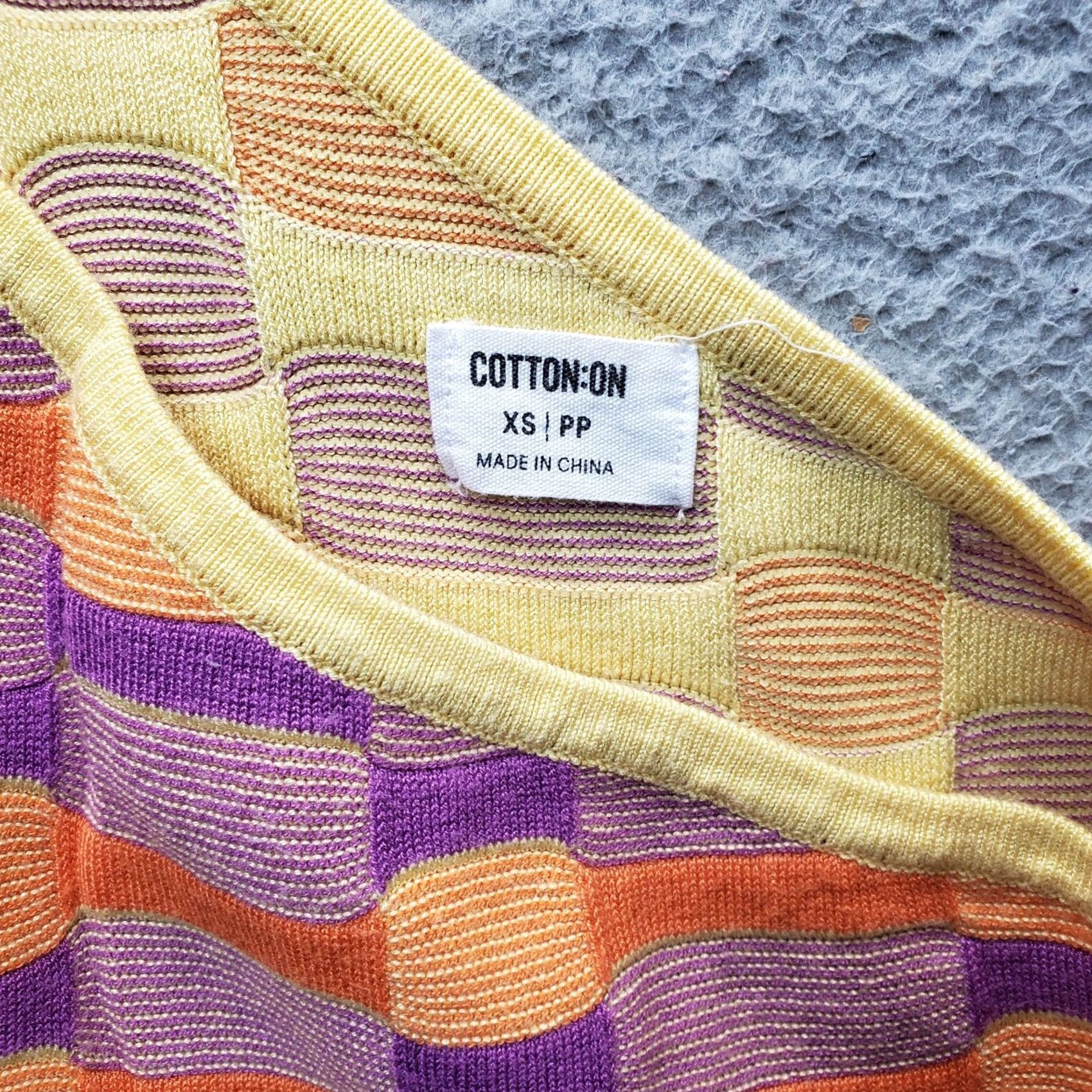 Cotton On Cotton On Mini Dress Womens XS Multicolor Geometric Knitted One Shoulder Sleeveless Size XS / US 0-2 / IT 36-38 - 6 Thumbnail