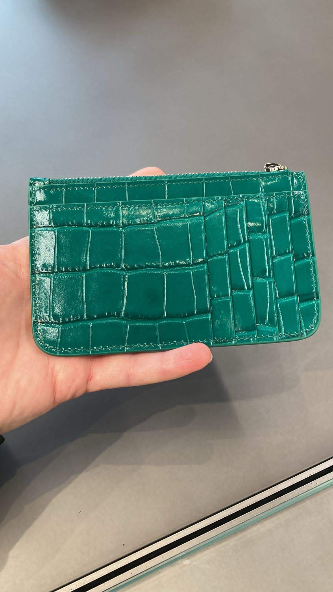 o1in1g1223 Long Coin Card Holder in Green