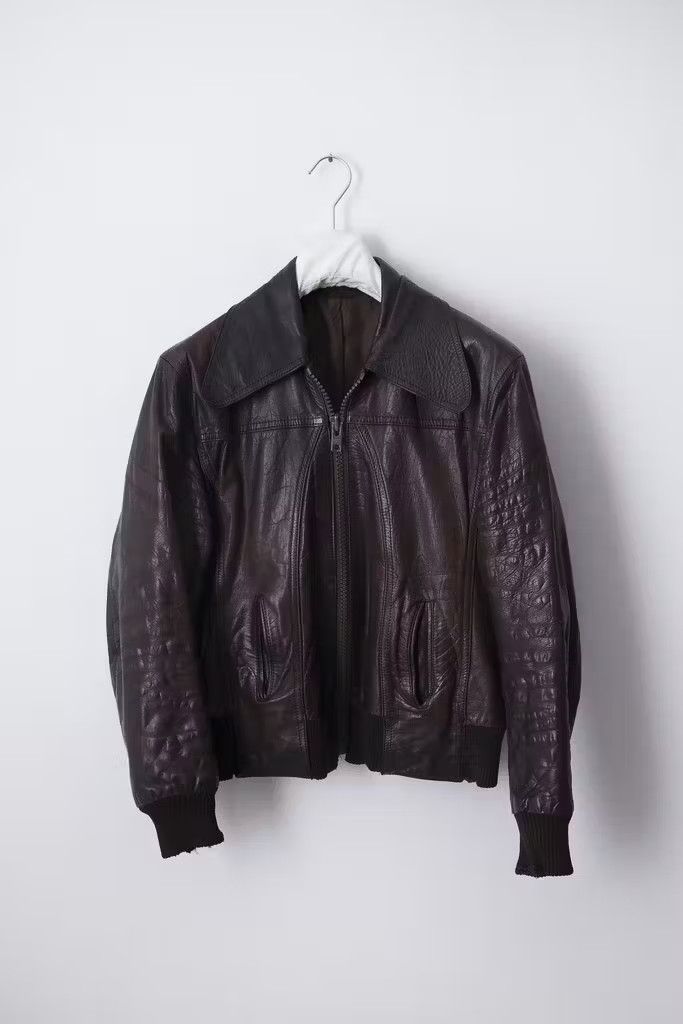 Image of Vintage 1970's Ideal Cuir Paris Leather Jacket in Brown, Men's (Size Small)