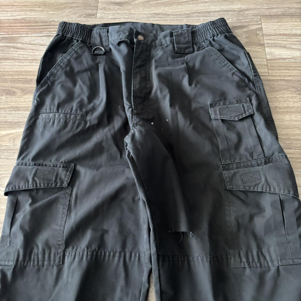 Japanese Brand Crazy Vintage Y2K/2000s Baggy Black Workwear Skater Cargo Pants! 34x31 Size US 33 - 5 Thumbnail