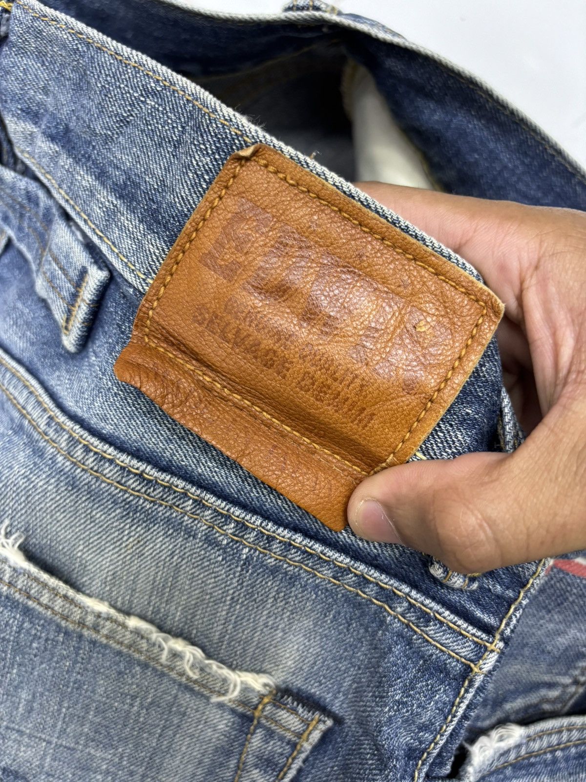 Kapital Edwin 505z Selvedge Denim Baggy Jeans Buckle Back Size US 33 - 12 Thumbnail