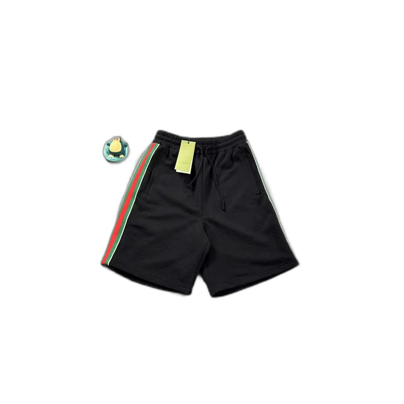 Gucci Gucci Black Printed Shorts with Colorful Stripes Size US 26 / EU 42 - 1 Thumbnail