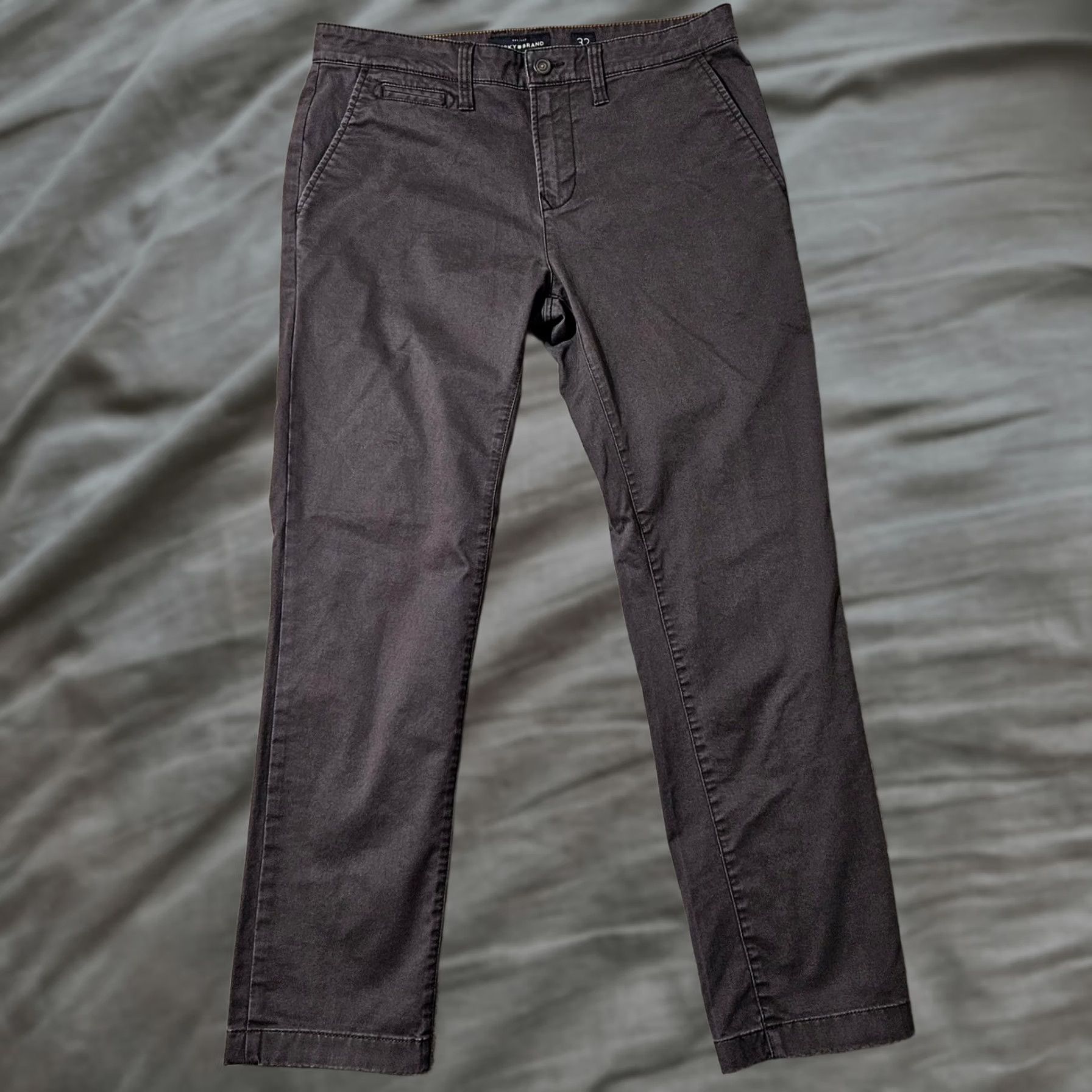 Lucky Brand Lucky Brand Pants Mens 32 Gray Chino Size Cotton Stretch Skinny Fit Size US 32 / EU 48 - 1 Thumbnail
