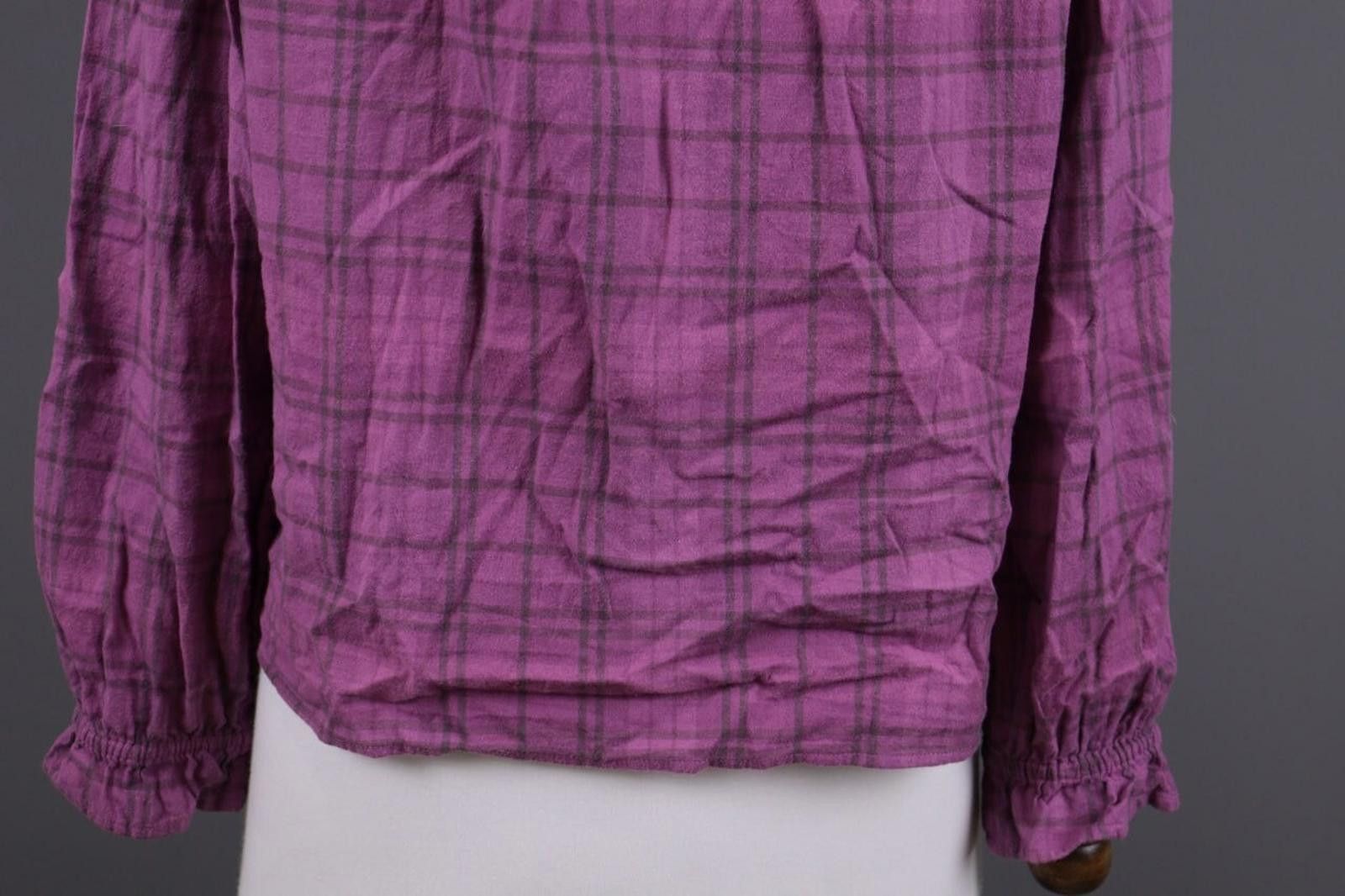 Def Leppard BA&SH Purple Check Printed Henley Blouse Shirt Size 0 Size XS / US 0-2 / IT 36-38 - 9 Thumbnail
