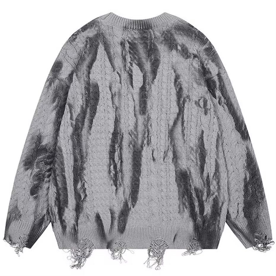 Japanese Brand × Vintage Grunge Frayed Pullover Hole Retro Sweater Size US L / EU 52-54 / 3 - 2 Thumbnail