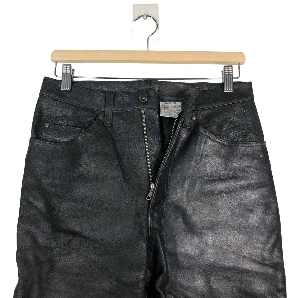Harley Davidson 🔥VINTAGE LEATHER BIKER PANTS HARLEY DAVIDSON USA RACER Size US 28 / EU 44 - 11 Thumbnail
