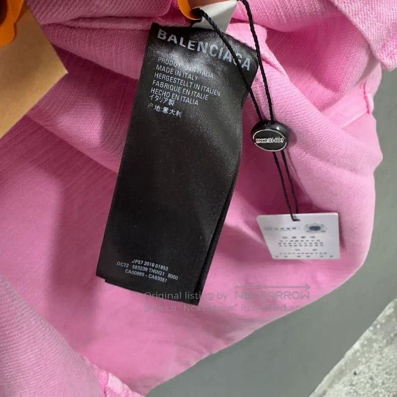 Balenciaga Balenciaga Back Logo Pink Denim Shirt Jacket Size XXS / US 00 / IT 34 - 4 Thumbnail