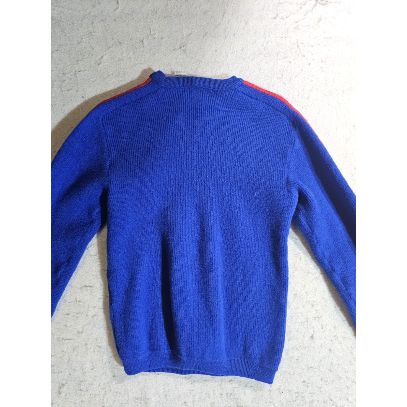 Vintage VINTAGE Herbach Sweater Mens Sz Sm Crewneck 100% Wool Striped Blue Red - See Pics Size US S / EU 44-46 / 1 - 6 Thumbnail