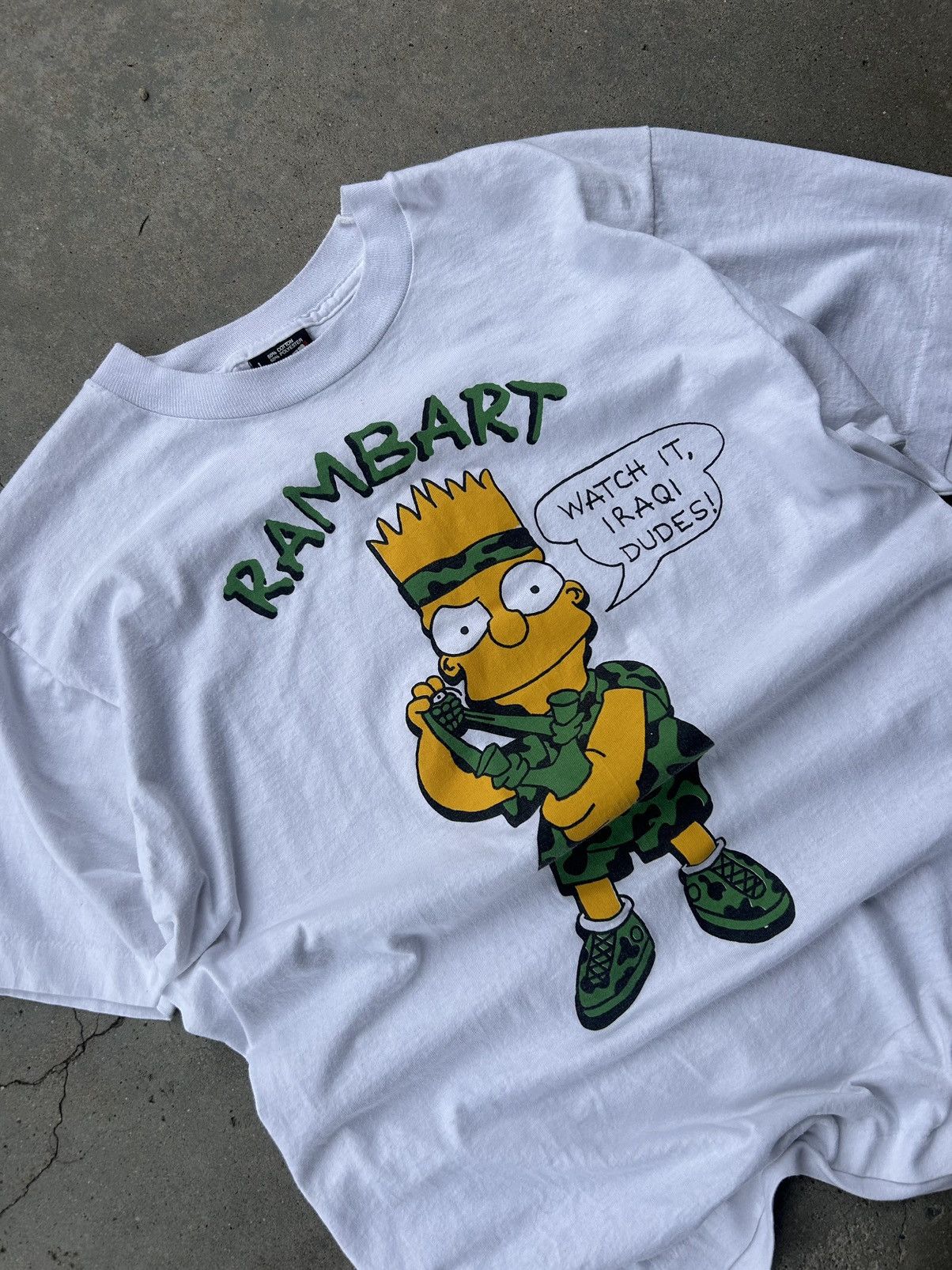 Vintage Vintage 90s Bart Simpson Iraq Shirt Size US L / EU 52-54 / 3 - 2 Thumbnail