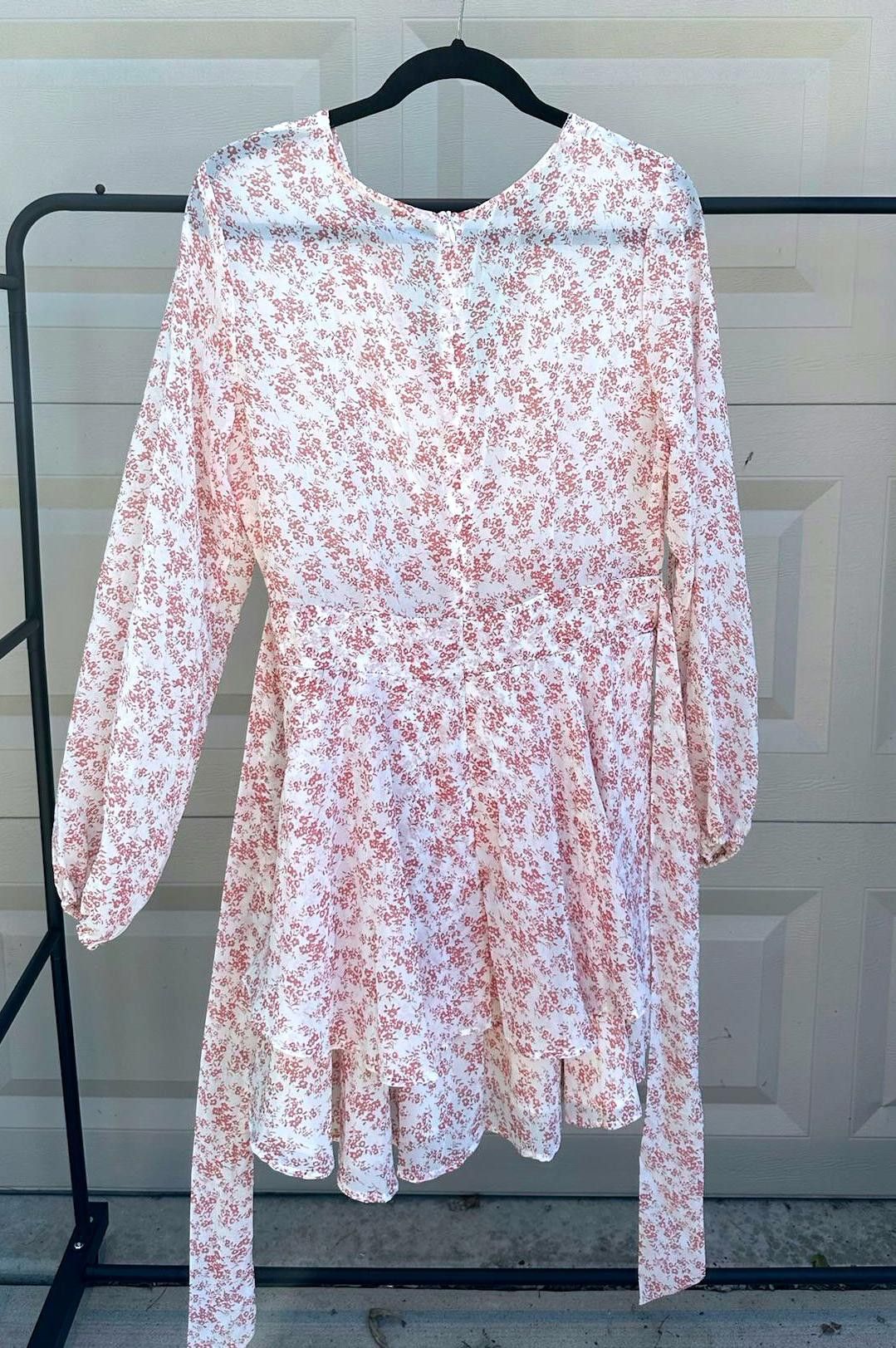 Designer Chic Floral Wrap Dress by Trendsi - Size L Size L / US 10 / IT 46 - 2 Thumbnail